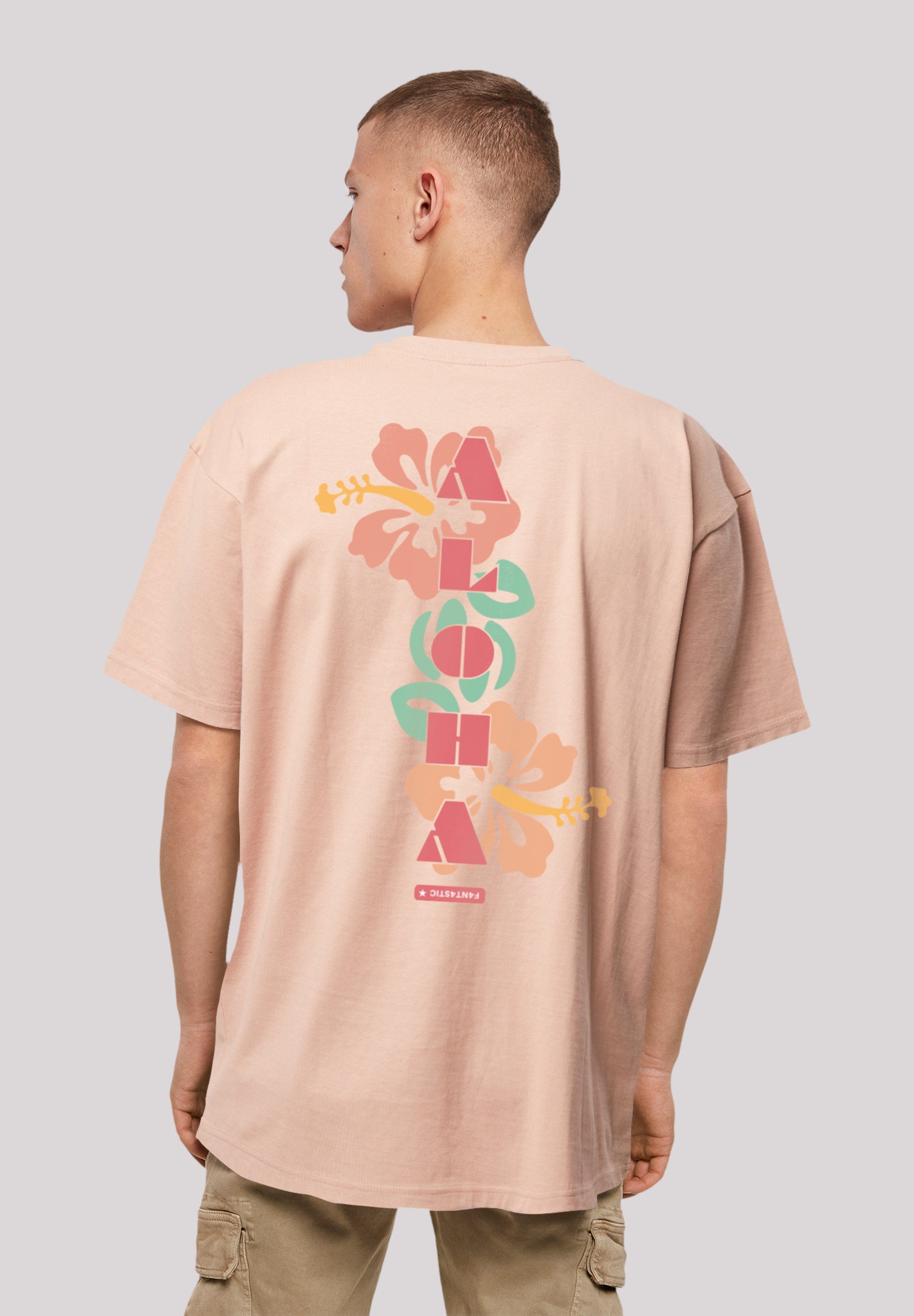 F4NT4STIC T-Shirt Aloha Print amber