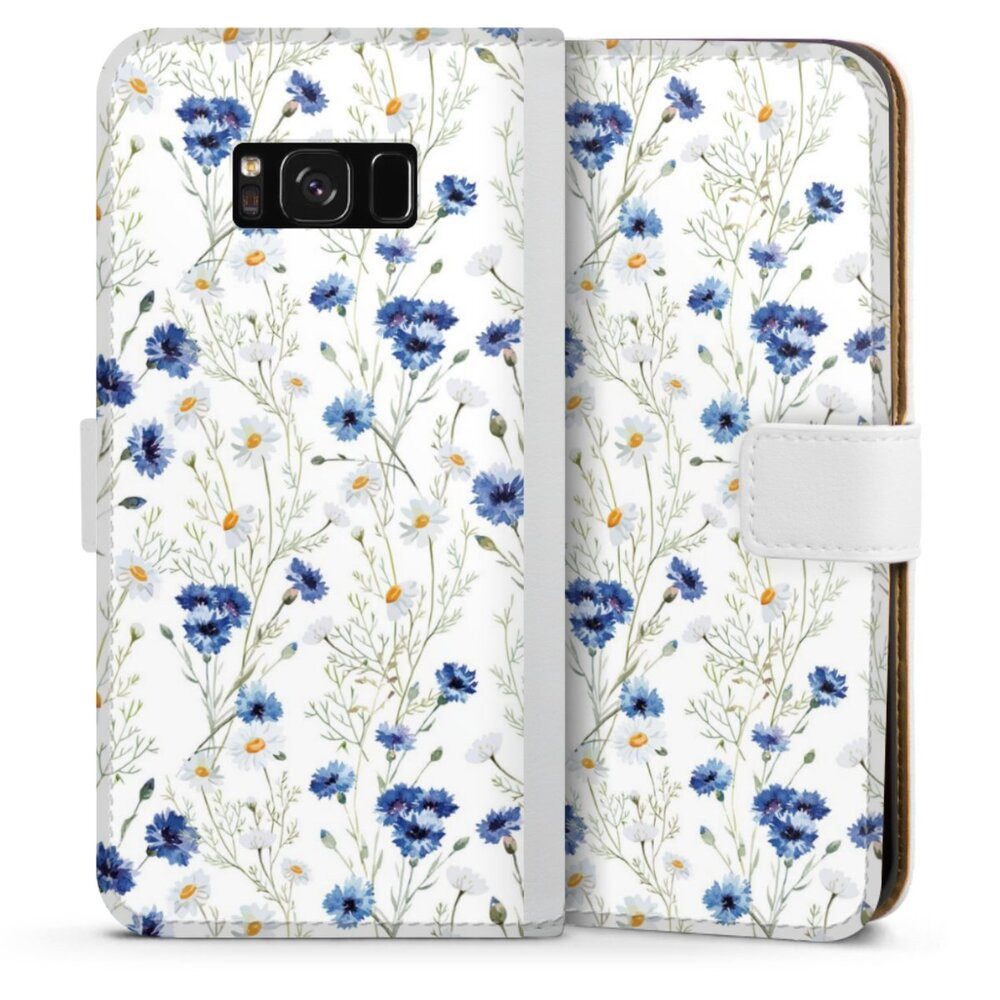 DeinDesign Handyhülle Muster Blume Blumen Flower Pattern 6, Samsung Galaxy S8 Plus Hülle Handy Flip Case Wallet Cover