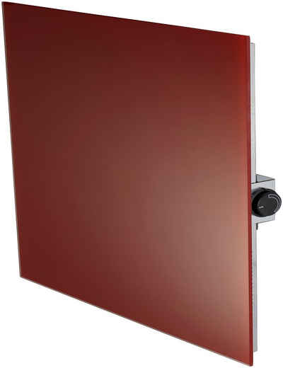 bella jolly Infrarotheizung Glasheizkörper 440W 60x60cm Dekorfarbe rot