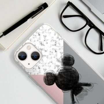 DeinDesign Handyhülle Disney Marmor Mickey Mouse Mickey Mouse Scribble, Apple iPhone 13 Mini Silikon Hülle Bumper Case Handy Schutzhülle