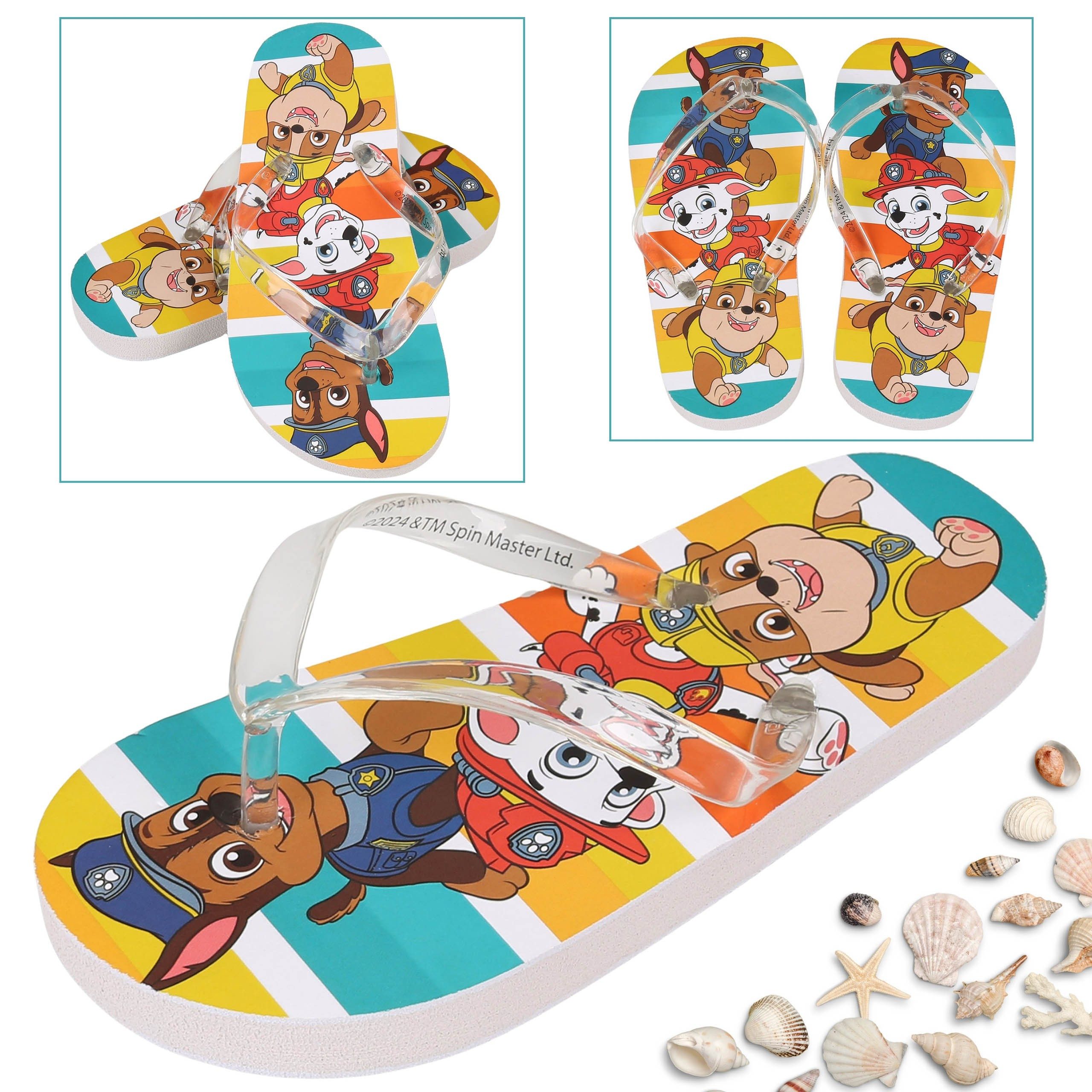 PAW PATROL Paw Patrol Chase Rubble Marshall Jungen Flip-Flops, 33-34 EU Badezehentrenner