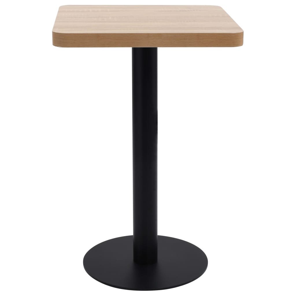 furnicato Bistrotisch Eleganter 50x50x75 cm in Hellbraun und Schwarz (1-St), Stabiler Cafétisch mit glatter Oberfläche für Restaurants & Cafés