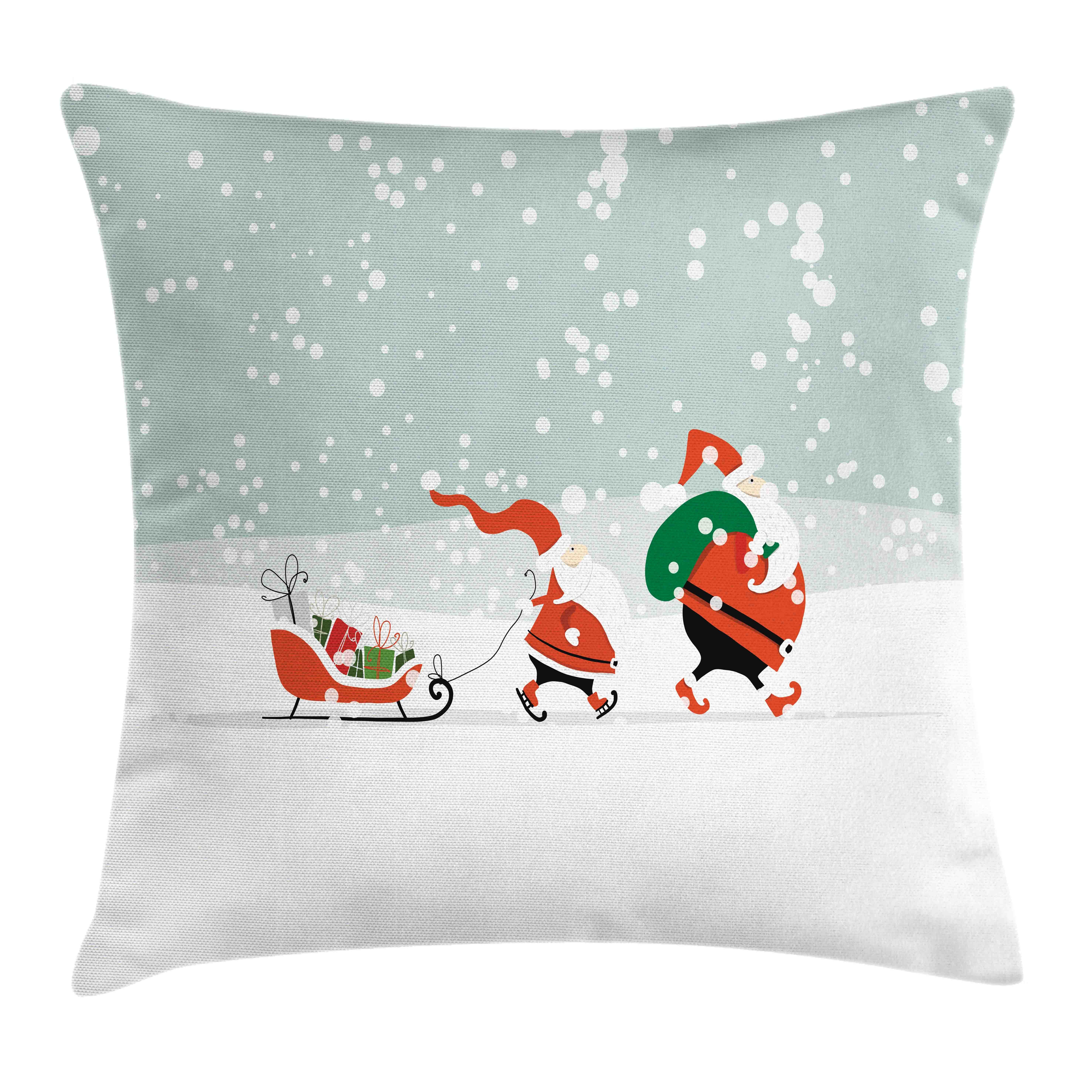 Auf Farben (1 Schnee Sankt Farbfesten Gehen mit Stück), Reißverschluss Kissenbezüge Kissenhülle Weihnachten Beidseitiger Druck, Abakuhaus