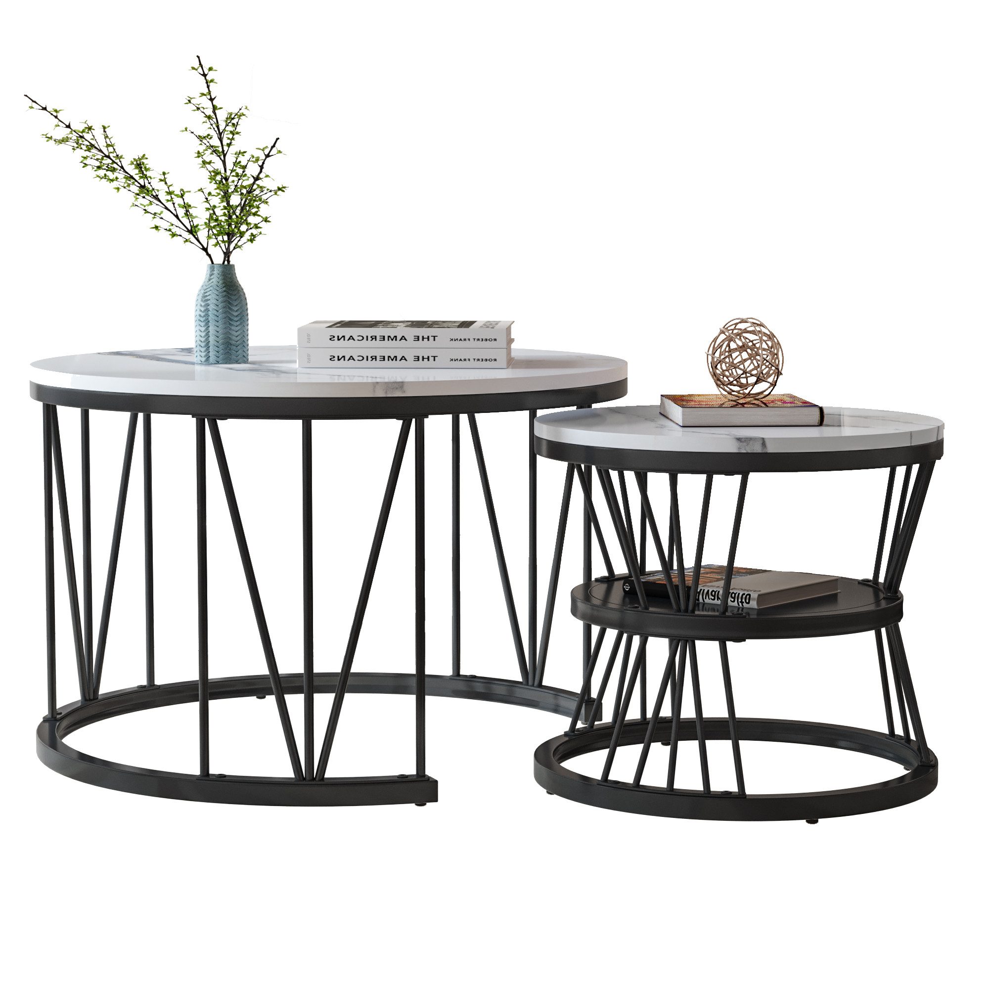 PXloue Couchtisch rund (2-St), 2er Set, günstig online kaufen