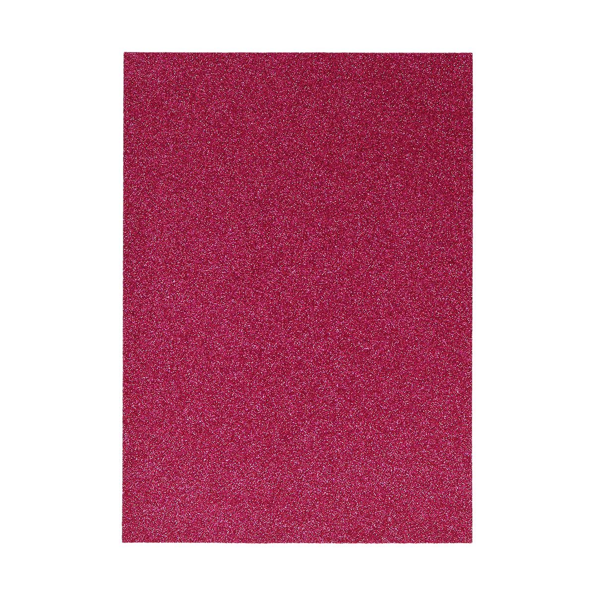 itenga Moosgummi Glitzer Moosgummi Platte - DIN A4 - MAGENTA / PINK - 1 Bogen