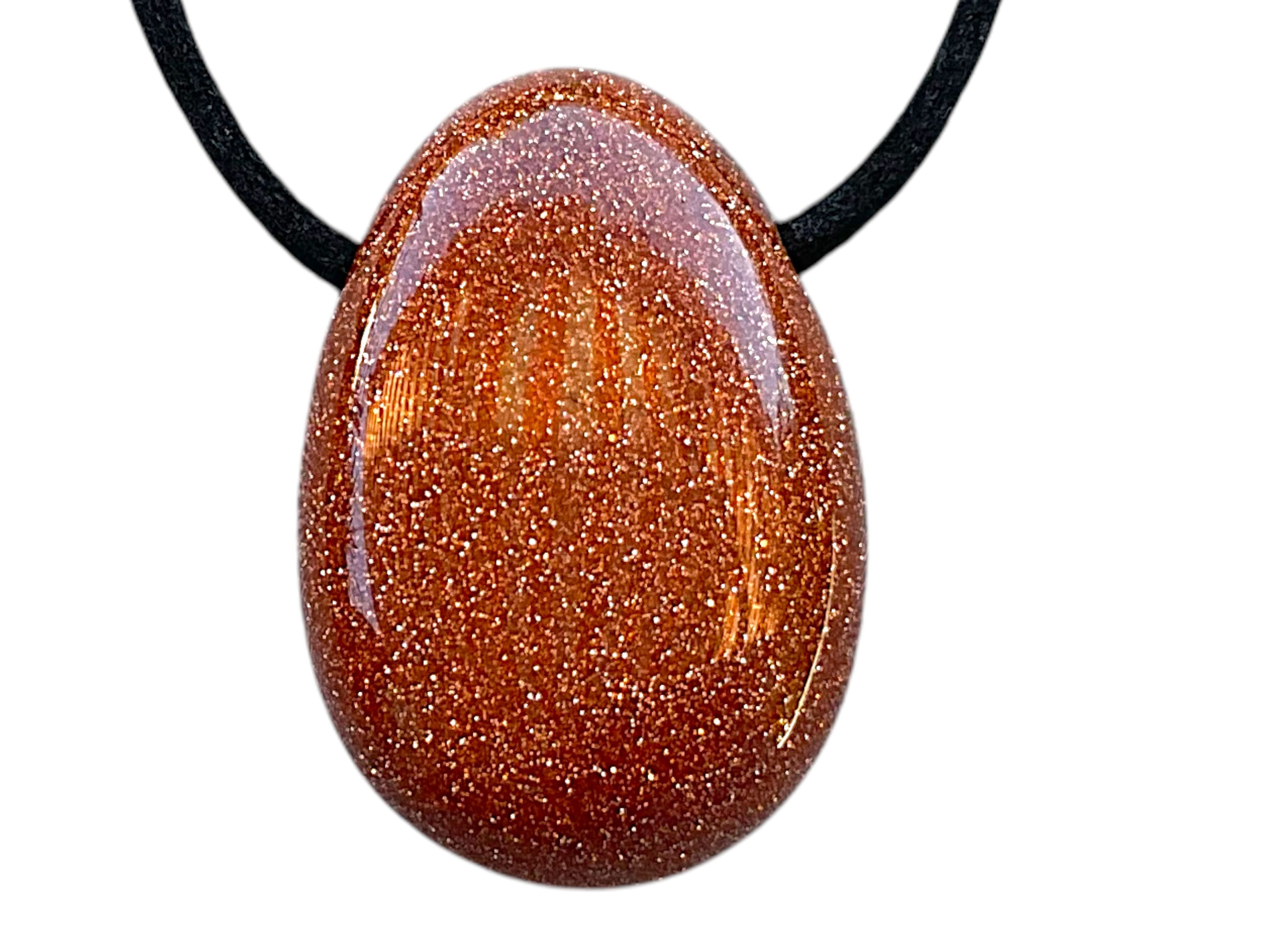 Steinfixx® Amulett Set Schmuckstein Anhänger aus Goldfluss, Tropfenanhänger (30x20mm, 1-tlg., meisterhaft poliert, Brasilien), incl. 80 cm Wildlederband und Geschenkverpackung