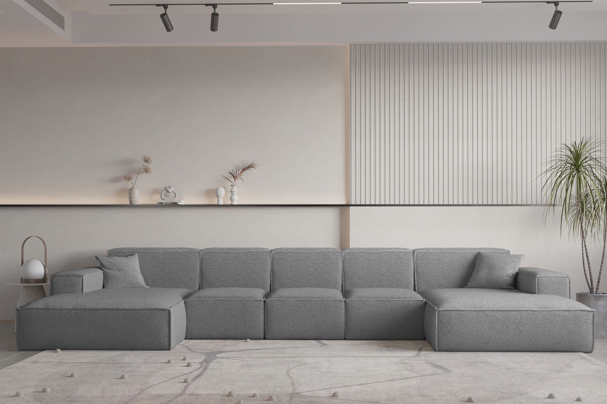 Fun Möbel Wohnlandschaft U-Form CELES PREMIUM XL, Breite 462 cm, inkl. 2 Zierkissen