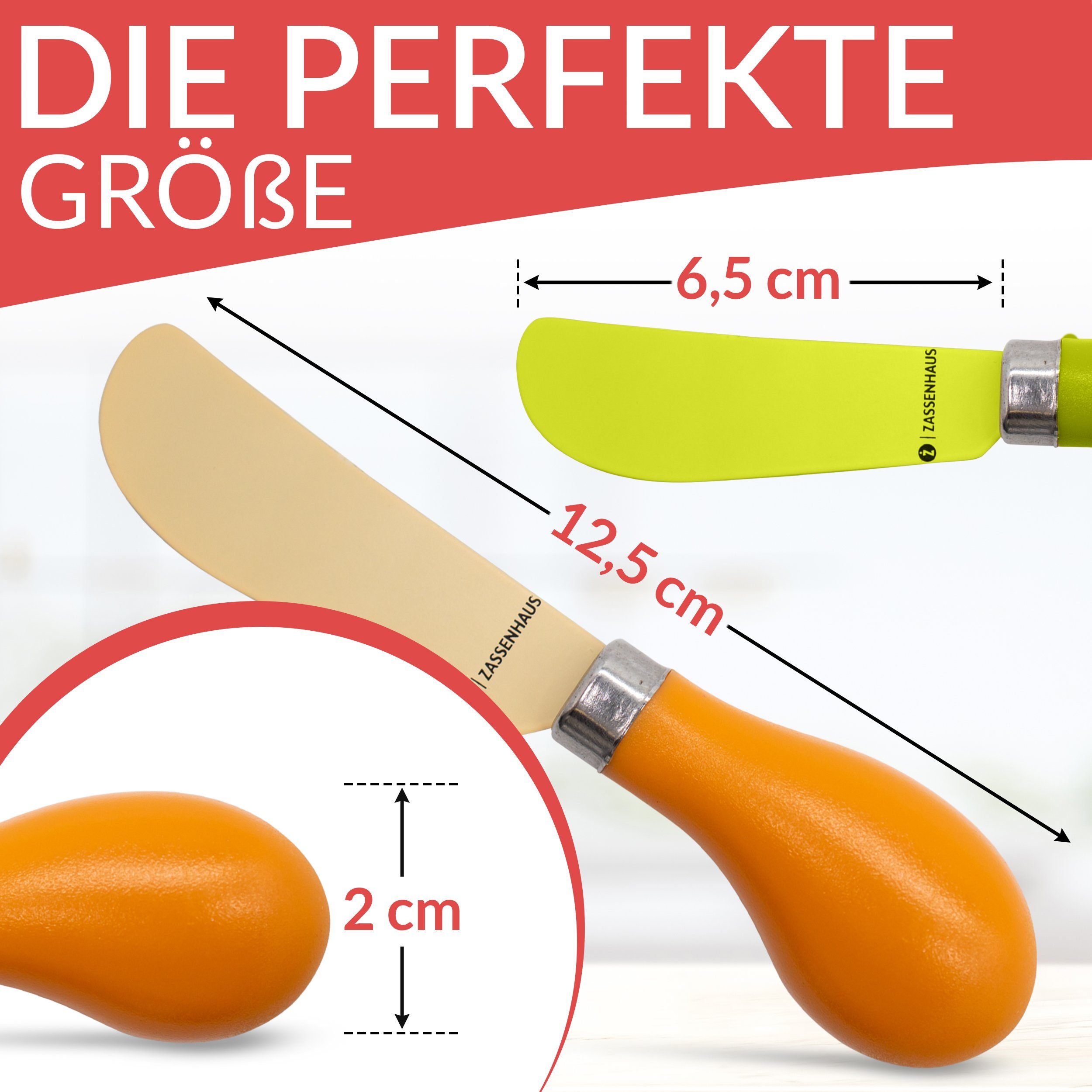 ZASSENHAUS Buttermesser (4 Stück), verschiedene Farben