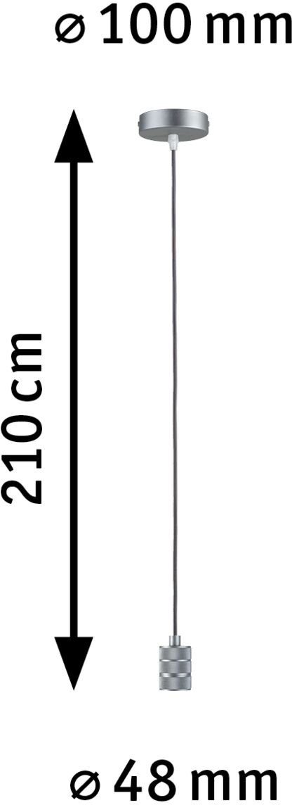 E27, E27, 230V, max.1x60W Leuchtmittel, Tilla, Graualuminium, Paulmann ohne Pendelleuchte Stoff/Metall