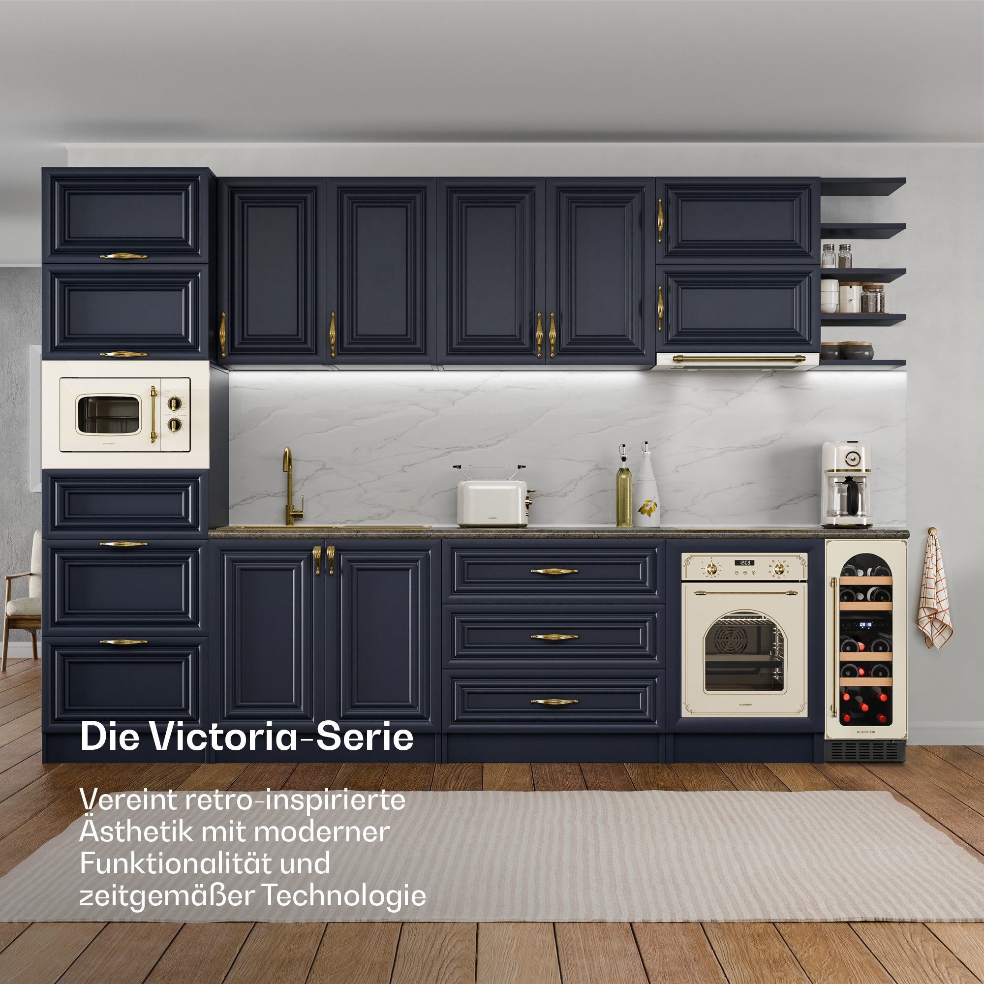 Klarstein Weinkühlschrank Vinovilla Victoria 17 Duo, für 17 Standardflaschen á 0,75l,Wein Flaschenkühlschrank Weintemperierschrank Weinschrank Kühlschrank