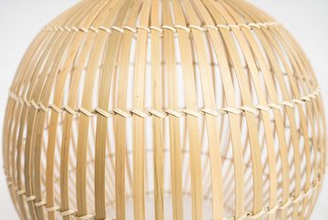 BOURGH Hängeleuchten Bambus Lampe SIENA - Hängeleuchte ⌀40 cm - weisses Kabel, 6 Watt