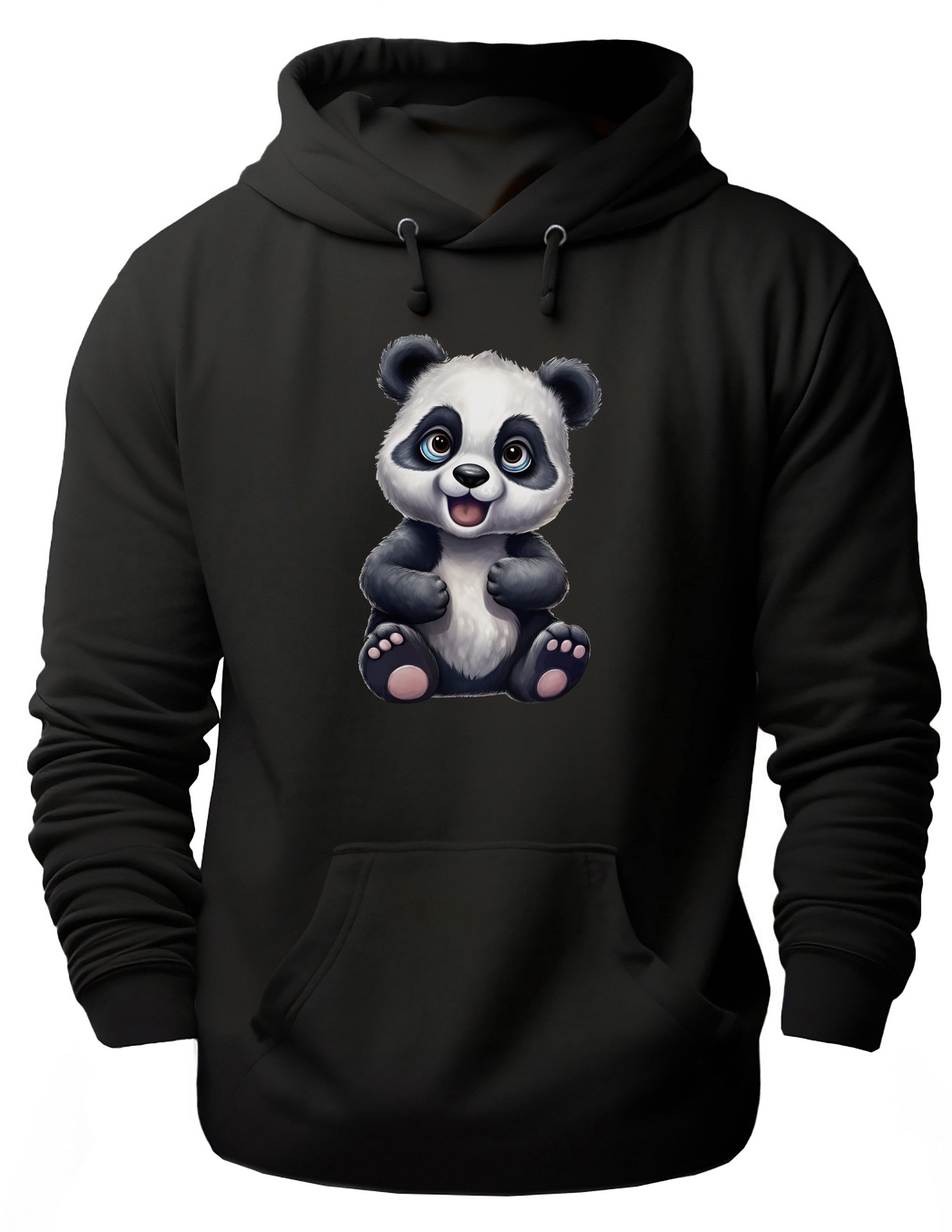 MyDesign24 Hoodie Wildtier Kapuzen Pulli - Panda Bär Herren und Damen Kapuzensweater - Tier Hoodie i264