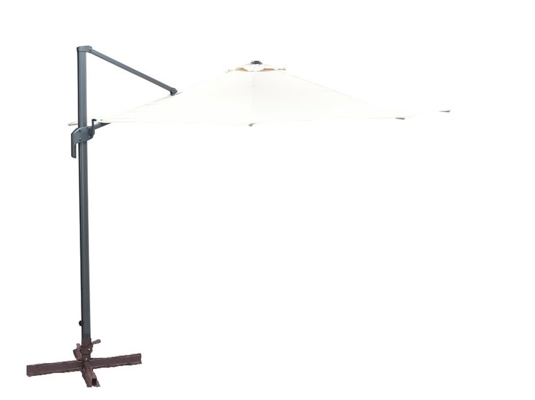 Garden Impressions Ampelschirm "Hawaii natur - ecrue", rund 330 cm, Sonnenschirm, inkl. Kreuzschirmständer kippbar drehbar