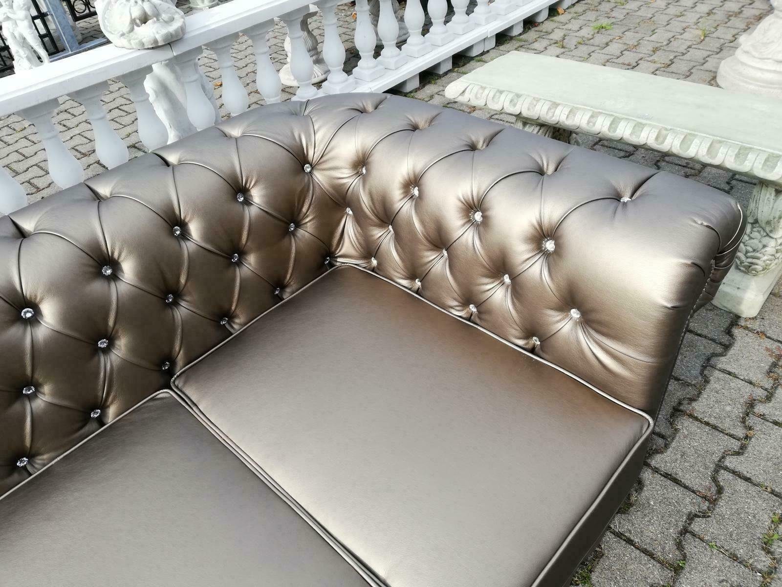 3-Sitzer Chesterfield Gold Sofa Chesterfield-Sofa, Design Couch JVmoebel