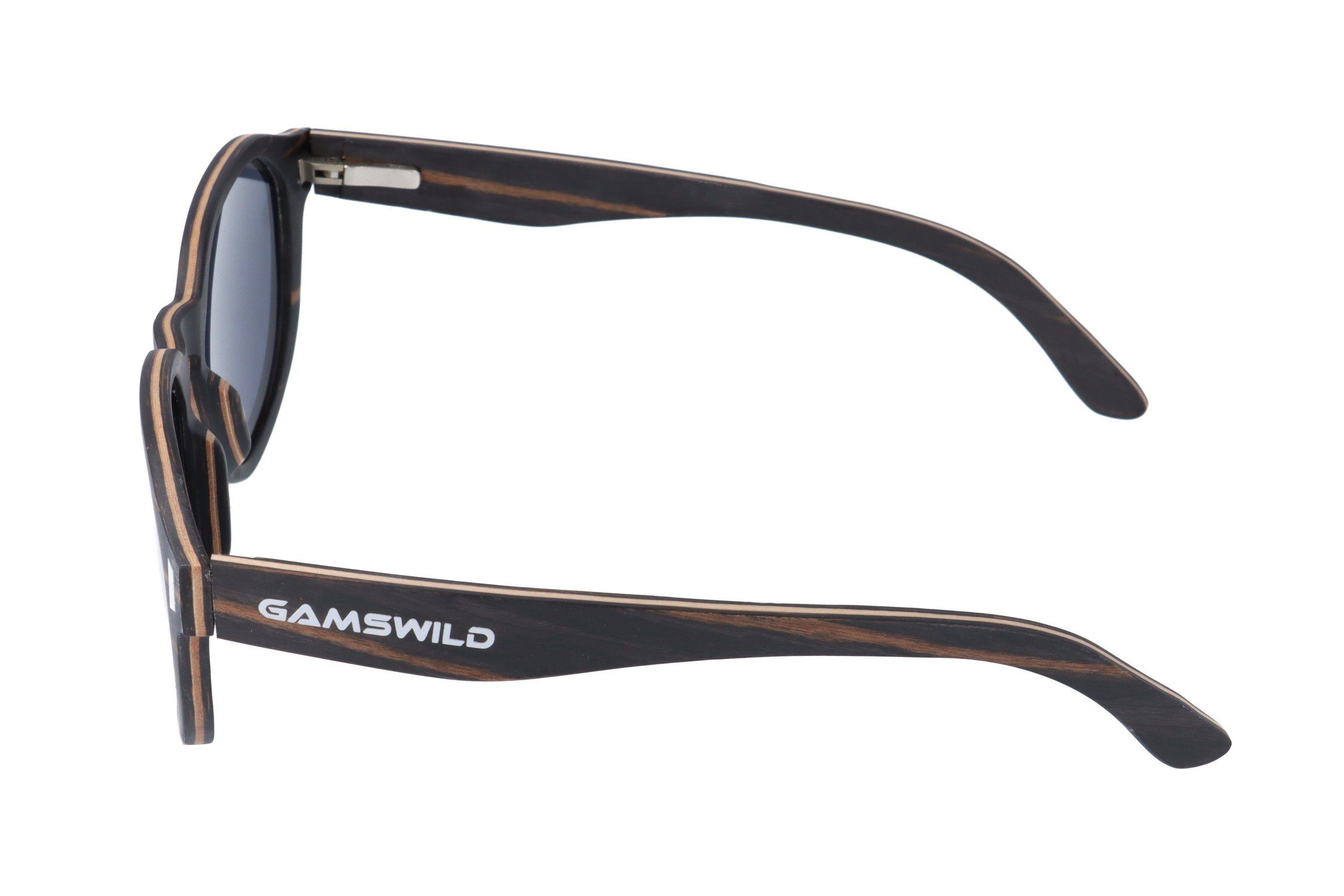 Gamswild Sonnenbrille WM0013 grau, GAMSSTYLE Brille braun, polarisierte Unisex, Herren Holzbrille Damen lila in Gläser