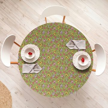 Abakuhaus Tischdecke Rundum-elastische Stofftischdecke, Kindisch Kleine Kuchen und Herzen Bilder