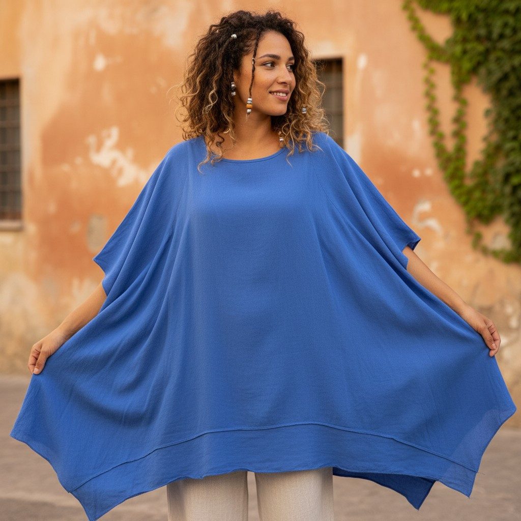 Guru-Shop Midikleid Plus Size Kleid, Hängerchen, Lagenlook,.. günstig online kaufen