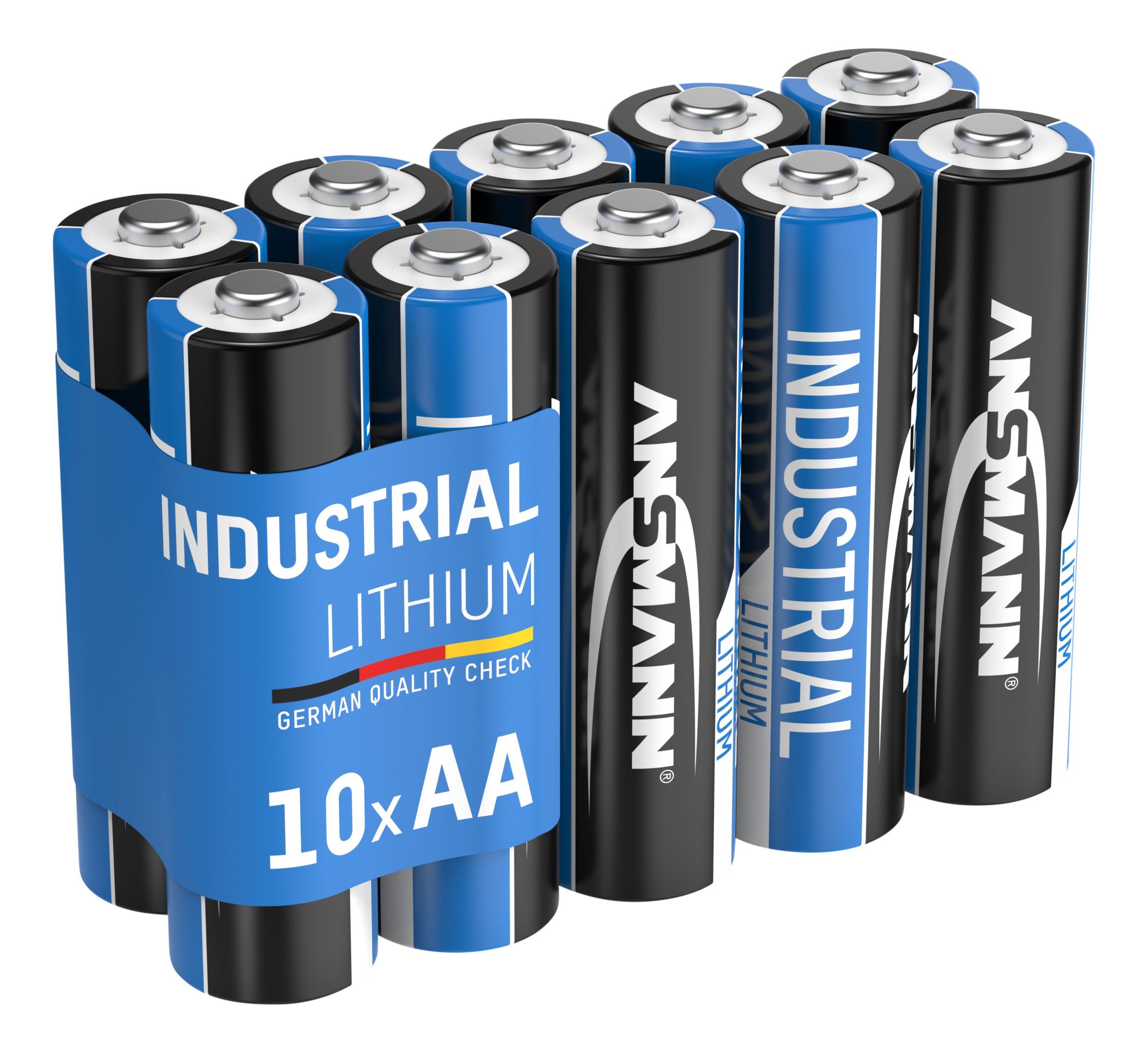 ANSMANN AG 10x Industrial Lithium Batterie AA Mignon 1,5V – FR6 (10 Stück) Batterie