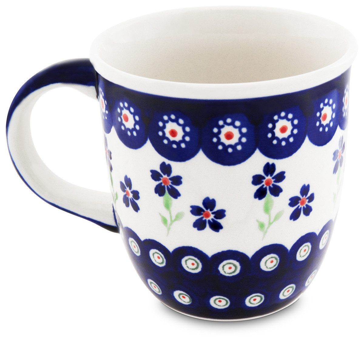 Bunzlauer Keramik Becher Bunzlauer Keramik 350 ml Kaffeebecher Teetasse Pott Ø9,3 cm Dekor 912, Keramik