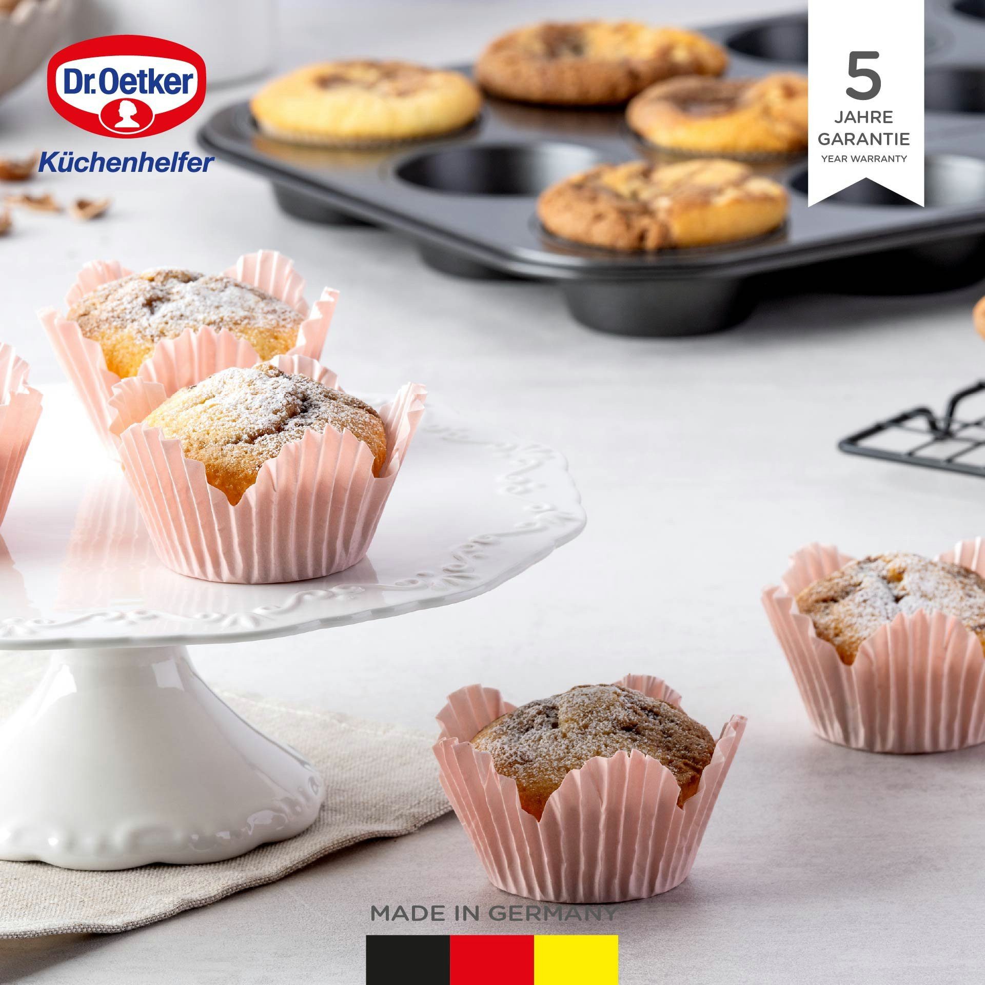Dr. Oetker Küchenhelfer Muffinform Backform, Muffinblech, Cupcake-Form, Küchenhelfer