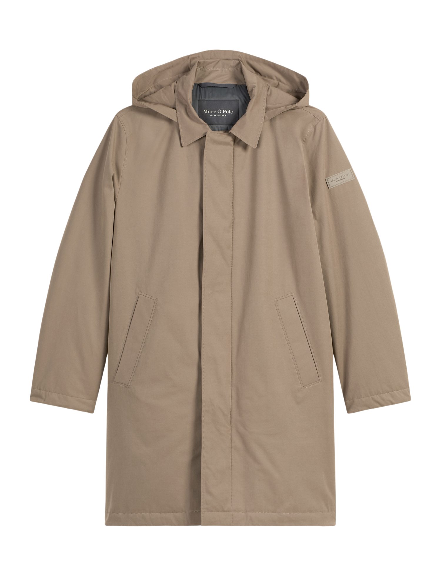 Marc O'Polo Outdoorjacke natur,Outdoor,Polyester,Unifarben,Kent,Lang,Regular Fit