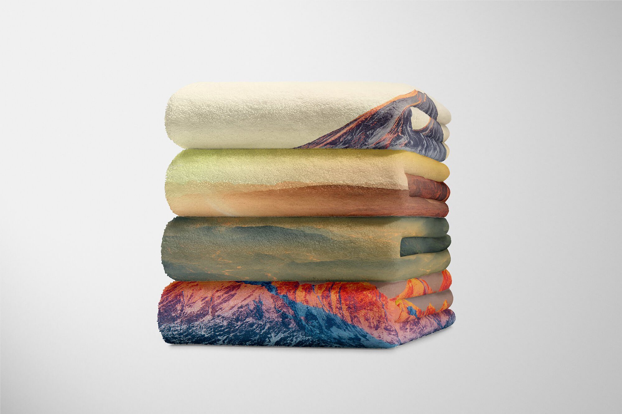 Sinus Art Handtücher Handtuch Friedl, Kuscheldecke mit Saunatuch Fotomotiv Handtuch Berge Sonnenuntergang Strandhandtuch Baumwolle-Polyester-Mix (1-St)