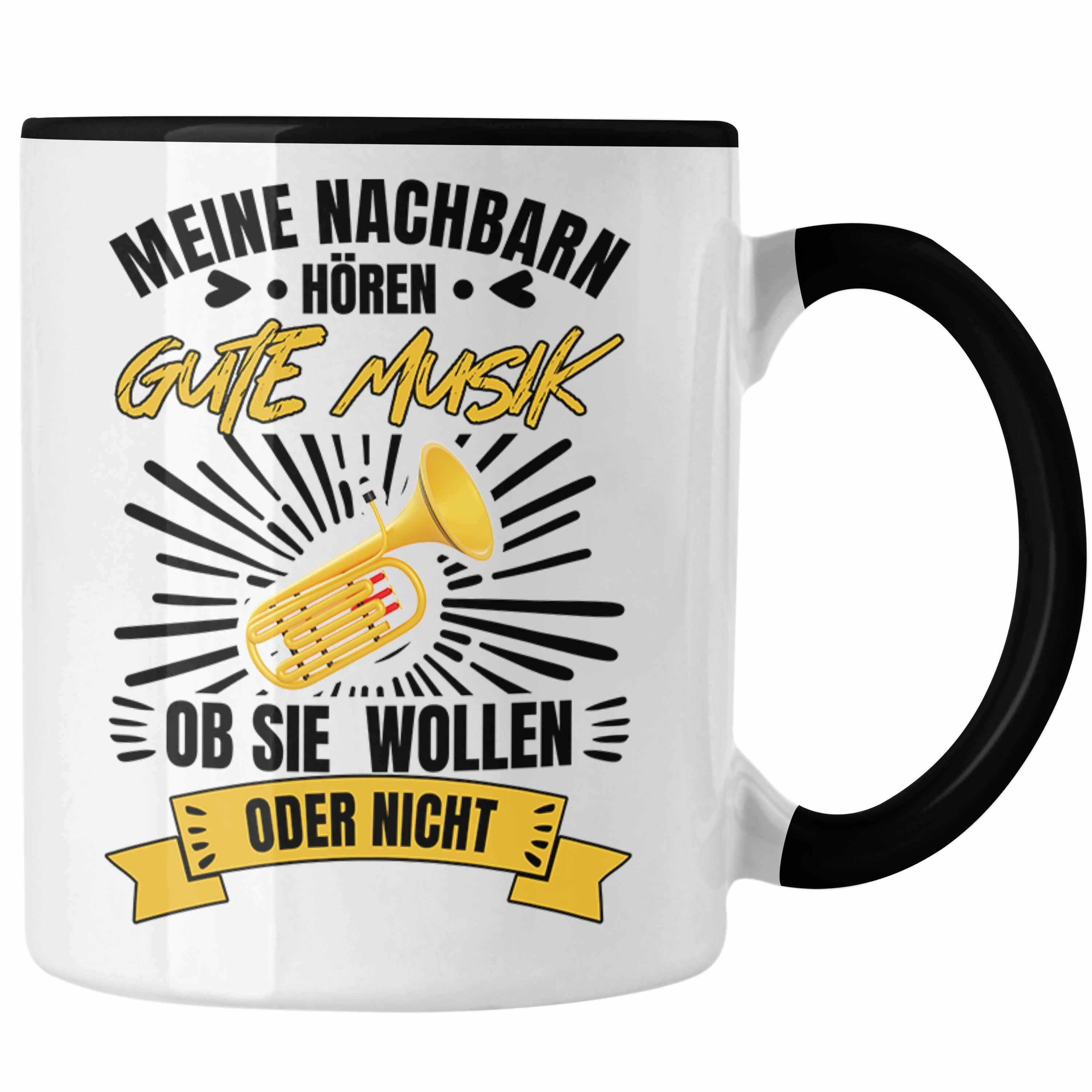 Trendation Tasse Trendation - Tuba Geschenk Trompete Tasse Geschenkidee Trompetenspieler Orchesta Geschenke Schwarz