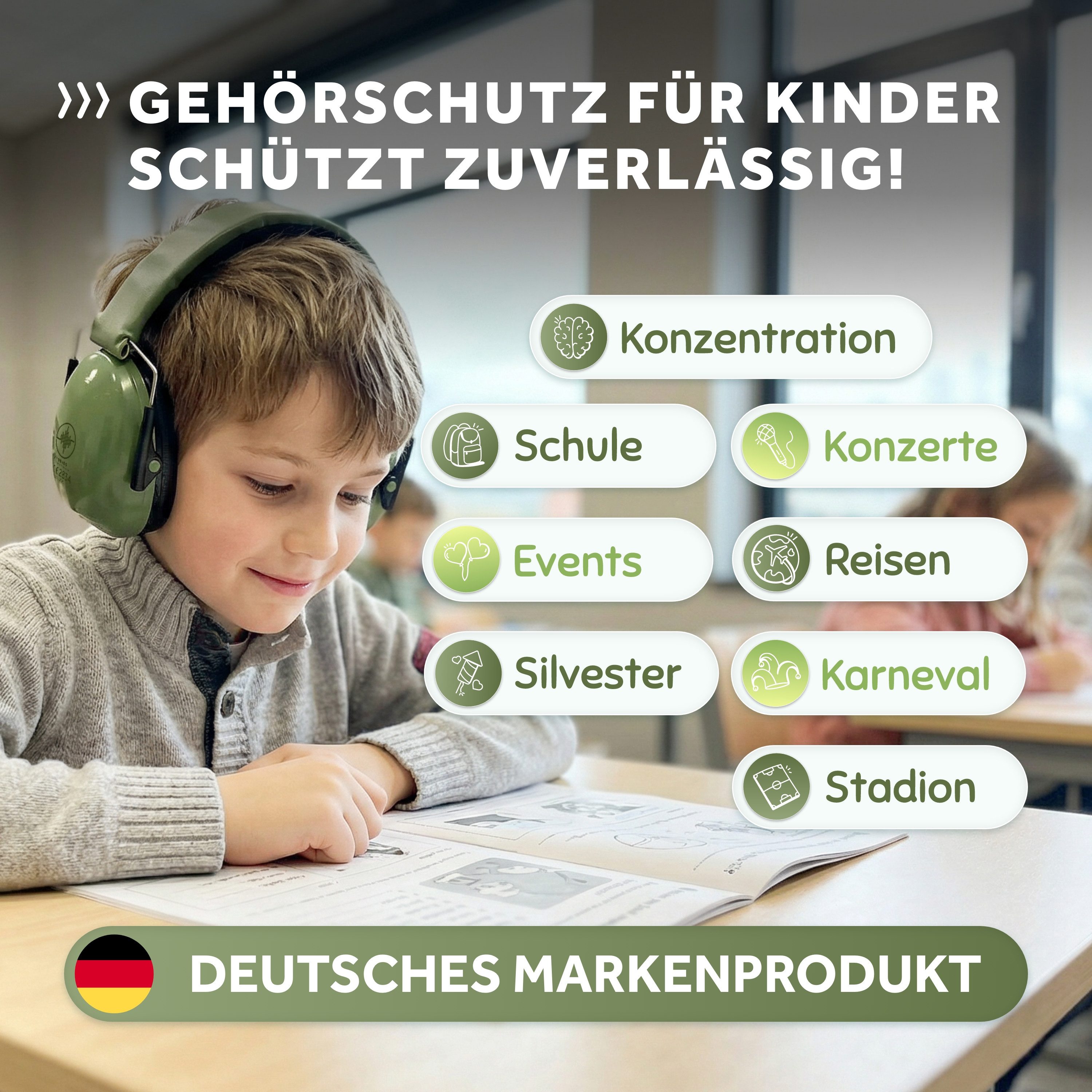 Schallwerk Kapselgehörschutz Kiddies Gehörschutz Kinder, Lärmschutz Ohrenschützer bis 16 Jahre, (Ohrenschutz für Kinder & Jugendliche, stufenlos größenverstellb – Bild 2 von 5