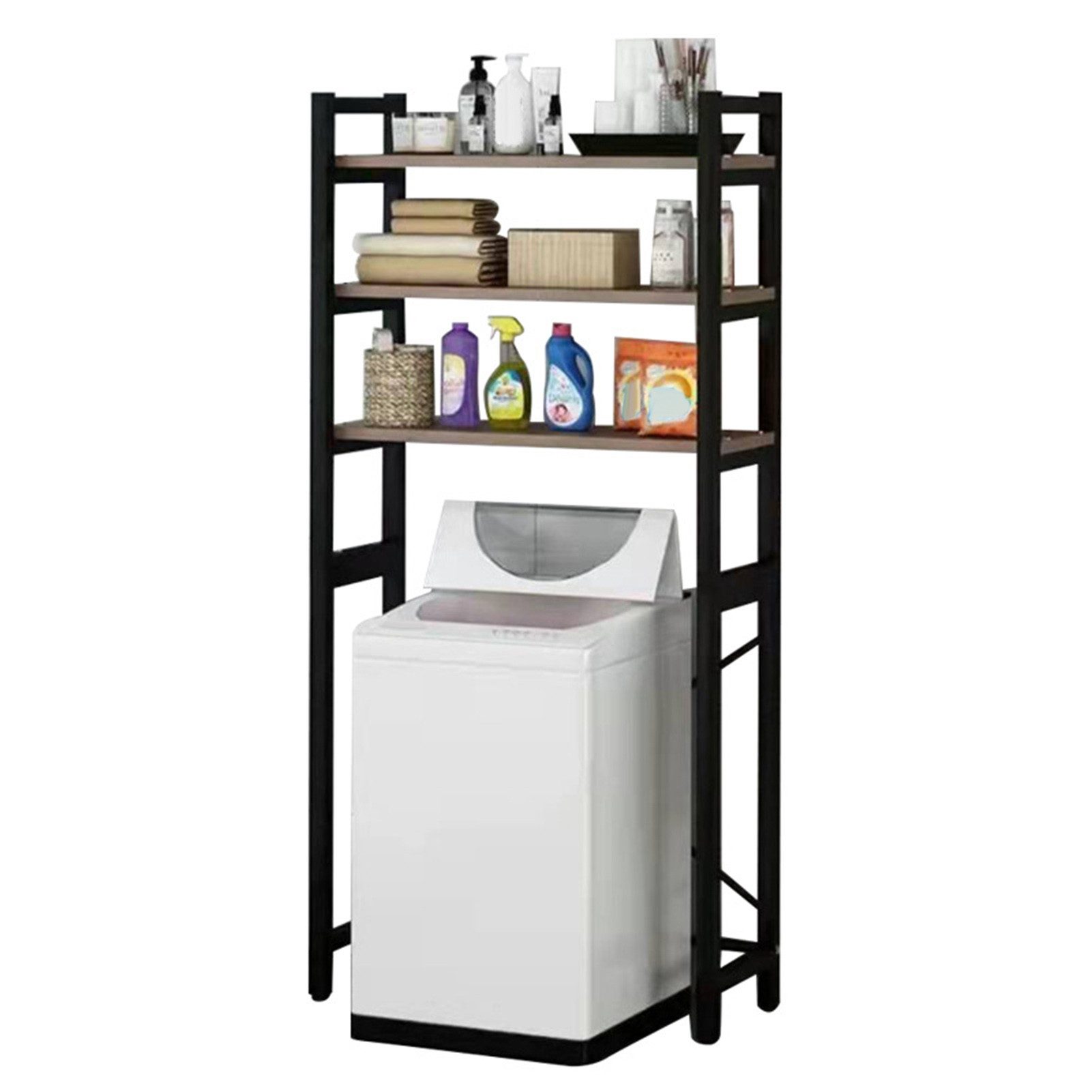 Rutaqian Waschmaschinenumbauschrank Badezimmer Platzsparer, über dem Waschmaschinenregal, Toilettenregal (Aufbewahrungsorganisator, 3-stöckiges Waschmaschinenregal, Badezimmerregal, einfache Montage)
