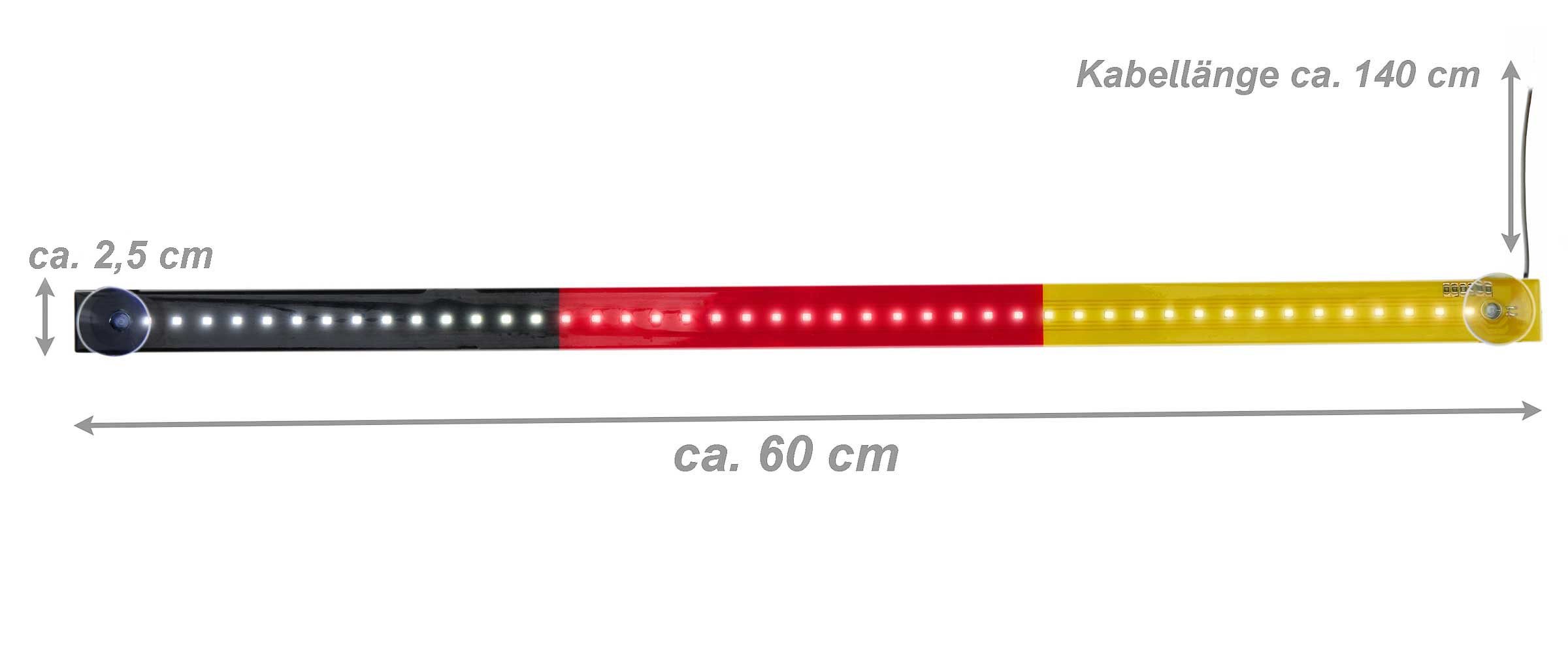 All Ride LED Lichtleiste LKW LED-Lichtleiste in schwarz, rot, gold, Fahrerhausbeleuchtung, LED fest integriert, weiß, LKW LED Innenleuchte in den deutschen Nationalfarben