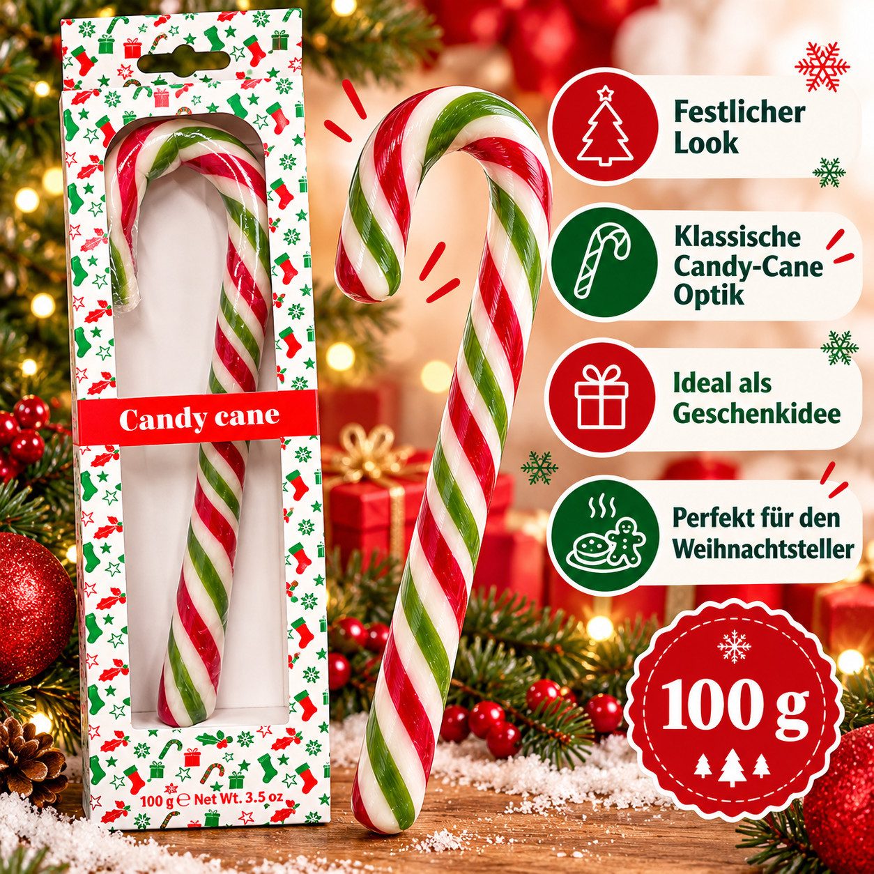 Candy & Bar Lebensmittel-Geschenkset Candy Cane Lebensmittel Zuckerstange - Weihnachtsgeschenk