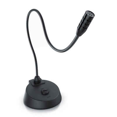 CSL Standmikrofon, Desktop PC Streaming Mikrofon, Tischmikrofon mit Klinkenanschluss