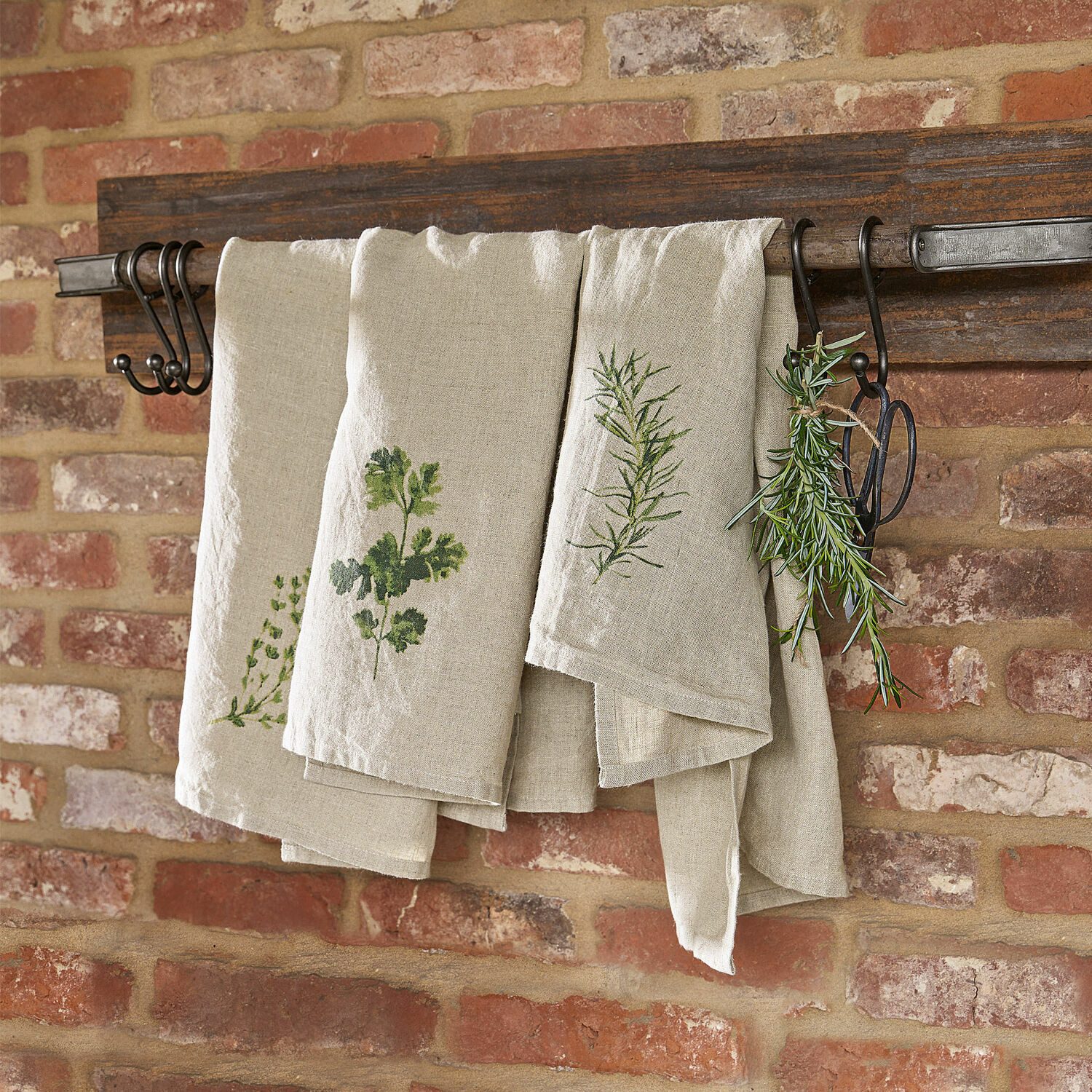 Mirabeau Geschirrtuch Geschirrtuch 3er Set Herbal Gardens beige/grün
