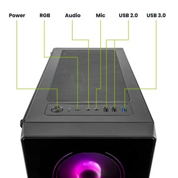 Megaport Gaming-PC (Intel Core i7-12700F 12x2,10 GHz 12700F, NVIDIA GeForce RTX 4070 Super, 32 GB RAM, 1000 GB SSD, Windows 11, WLAN)