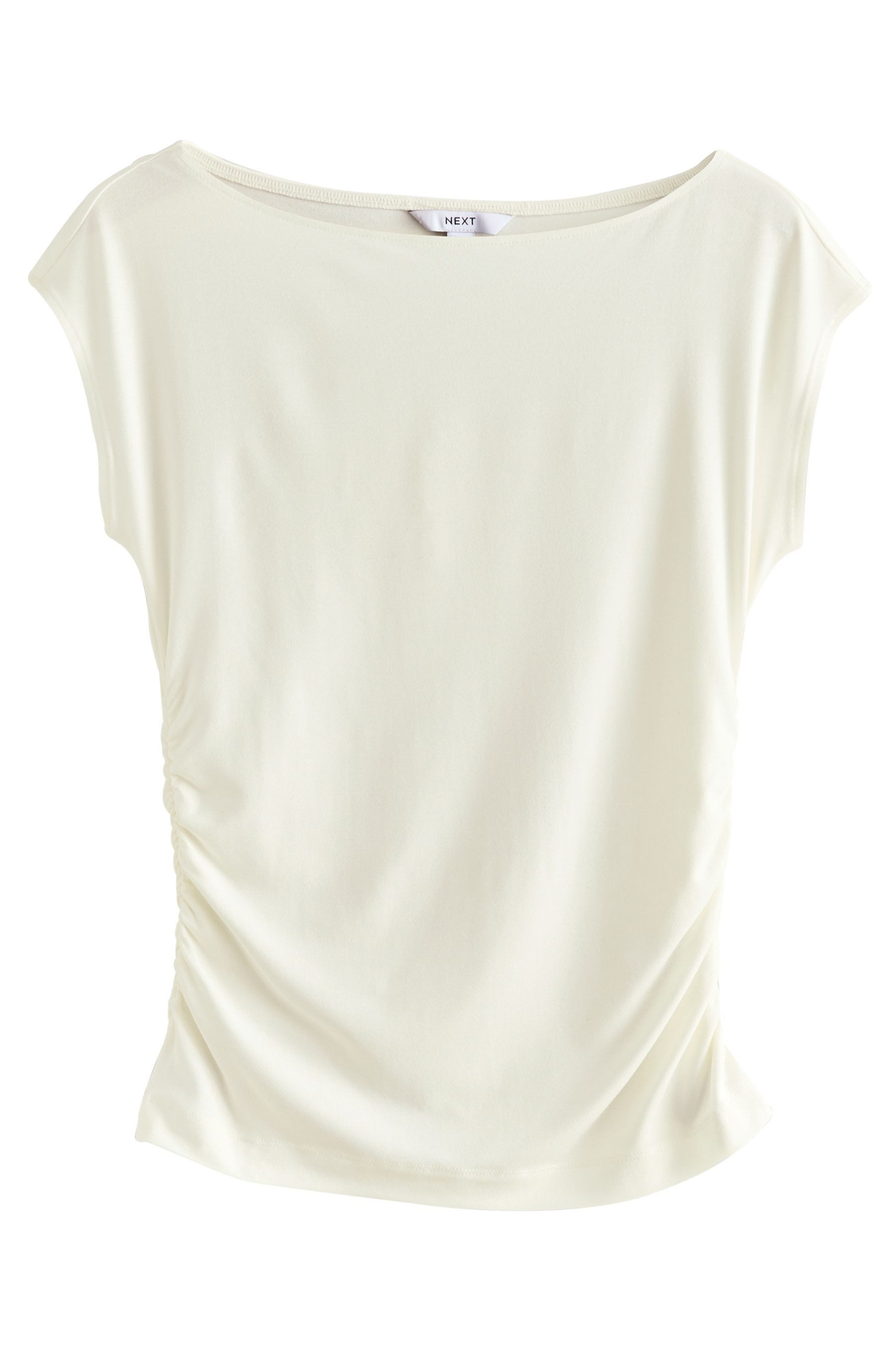 Next Blusenshirt Jersey-T-Shirt mit kurzen Ärmeln und Raffung (1-tlg) günstig online kaufen