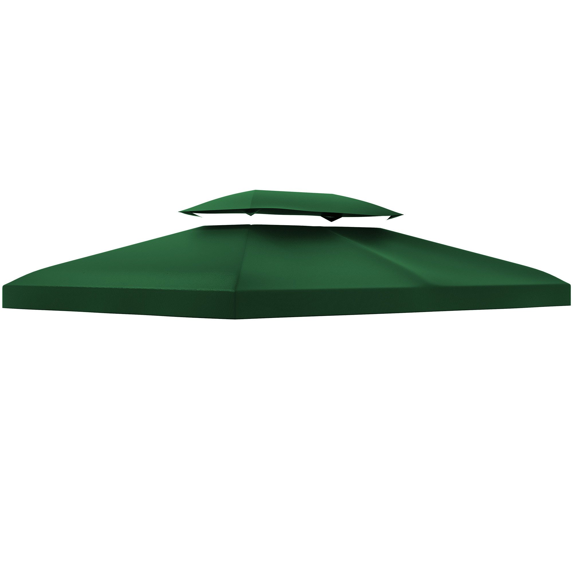 Outsunny Pavillon-Ersatzdach Ersatzdach 3 x 4 m wasserabweisend Pavillondach mit Doppeldach, 180 g/m², 400 x 400 cm (Ersatzdach, Gartenpavillonersatzdach), für Gartenpavillon, Polyester, Grün