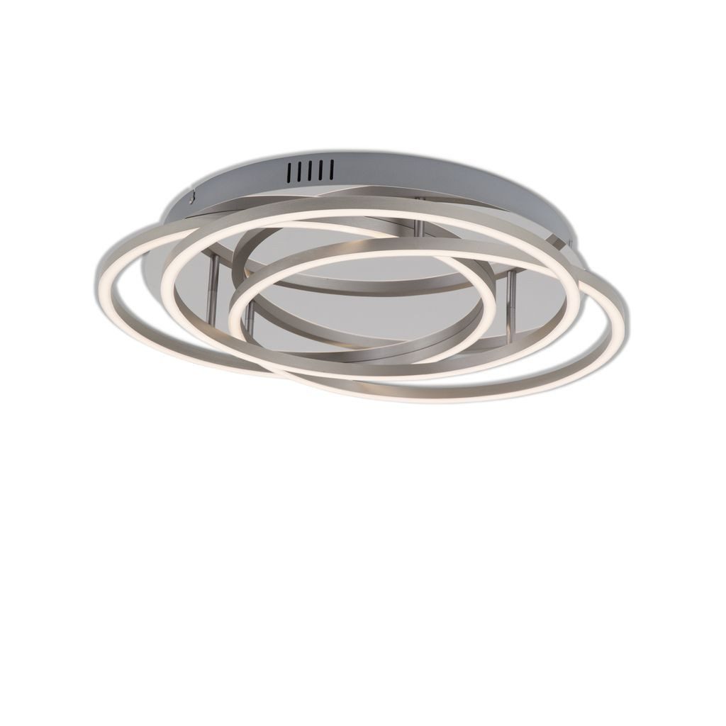Briloner Leuchten LED Deckenleuchte 3248-018, Dimmfunktion, LED fest integriert, 2700K - Extra-Warmweiß, in Stufen dimmbar, Memoryfunktion, aluminium, Warmweiß 3000K