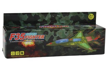LEAN Toys Spielzeug-Flugzeug Militärflugzeug Fahrlichter Jäger Kämpfer Fighter Sounds Spielzeug