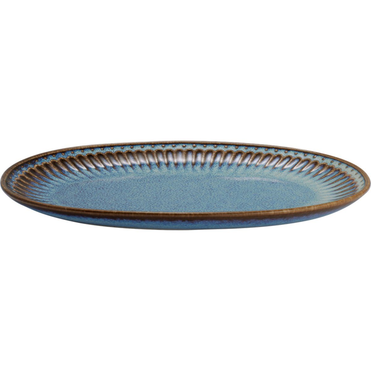 Greengate Gebäckteller Alice oyster Plätzchenteller blue 23x14,5cm, Steinzeug, (Plätzchenteller)