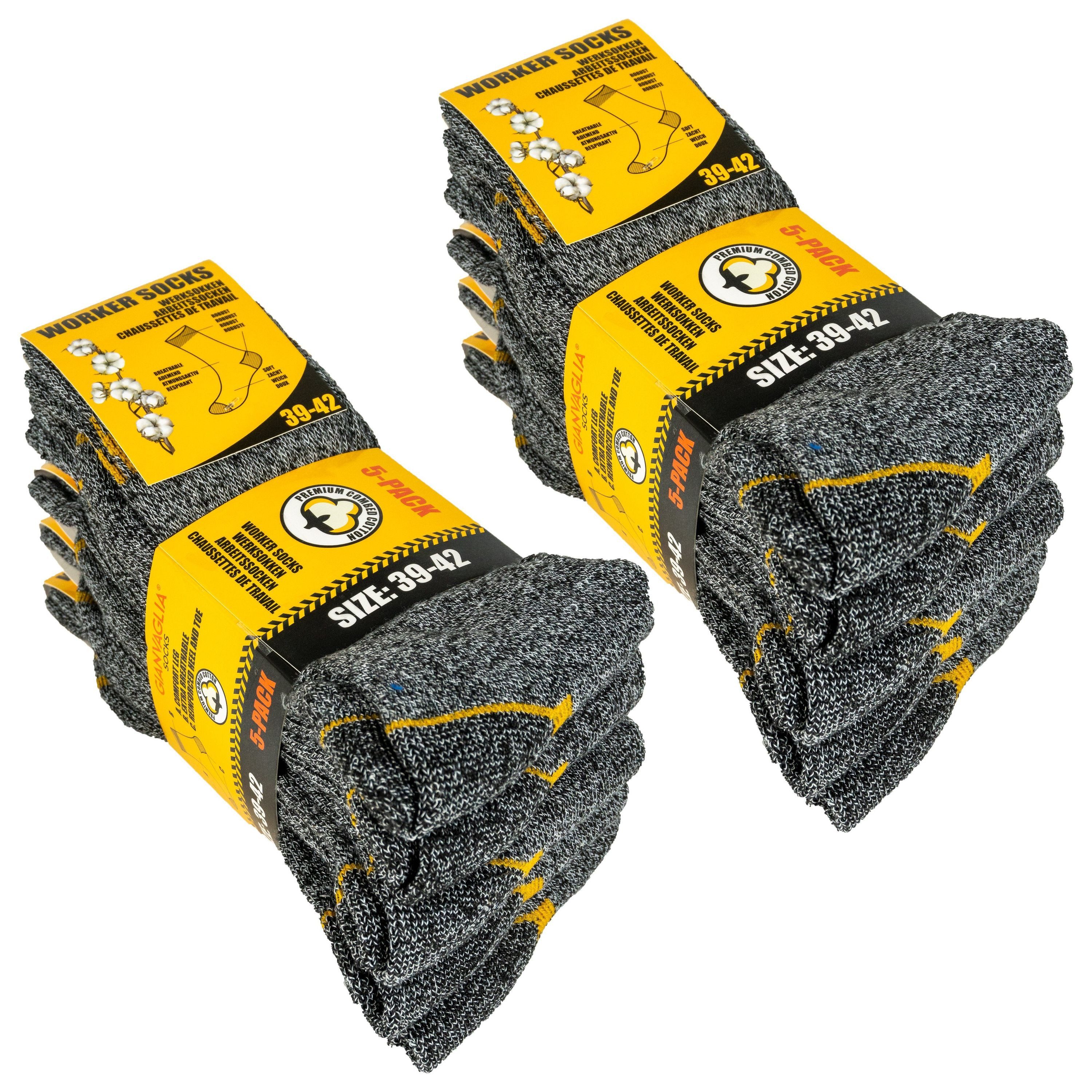 TEXEMP Arbeitssocken 10 Paar Arbeitssocken WORK Herrensocken Socken Baumwolle Dicke Grau (Packung, 10-Paar, 10 Paar)