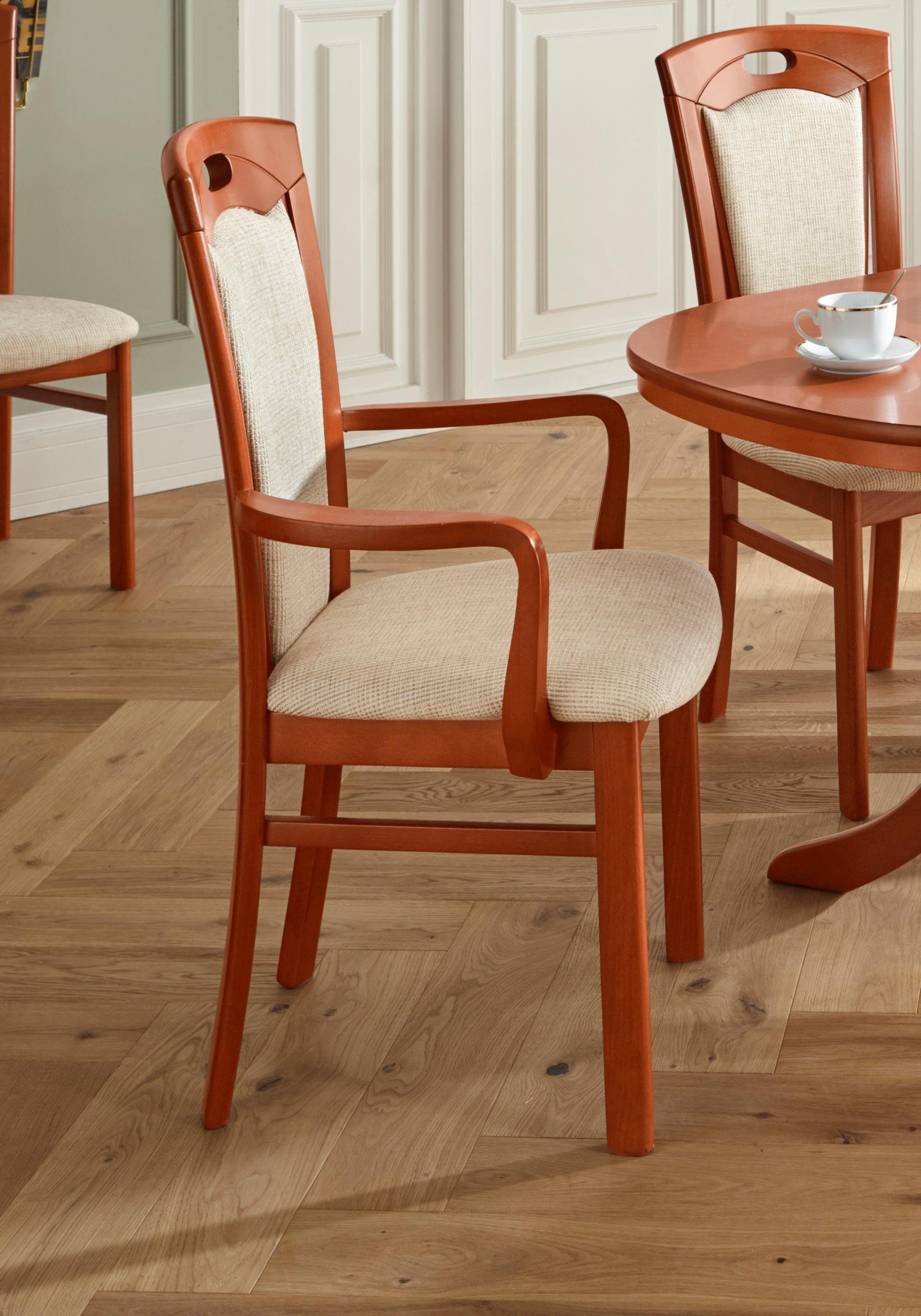 Home affaire Esszimmerstuhl FERDI, Armlehnstuhl, Made in Italy, Massivholz, günstig online kaufen