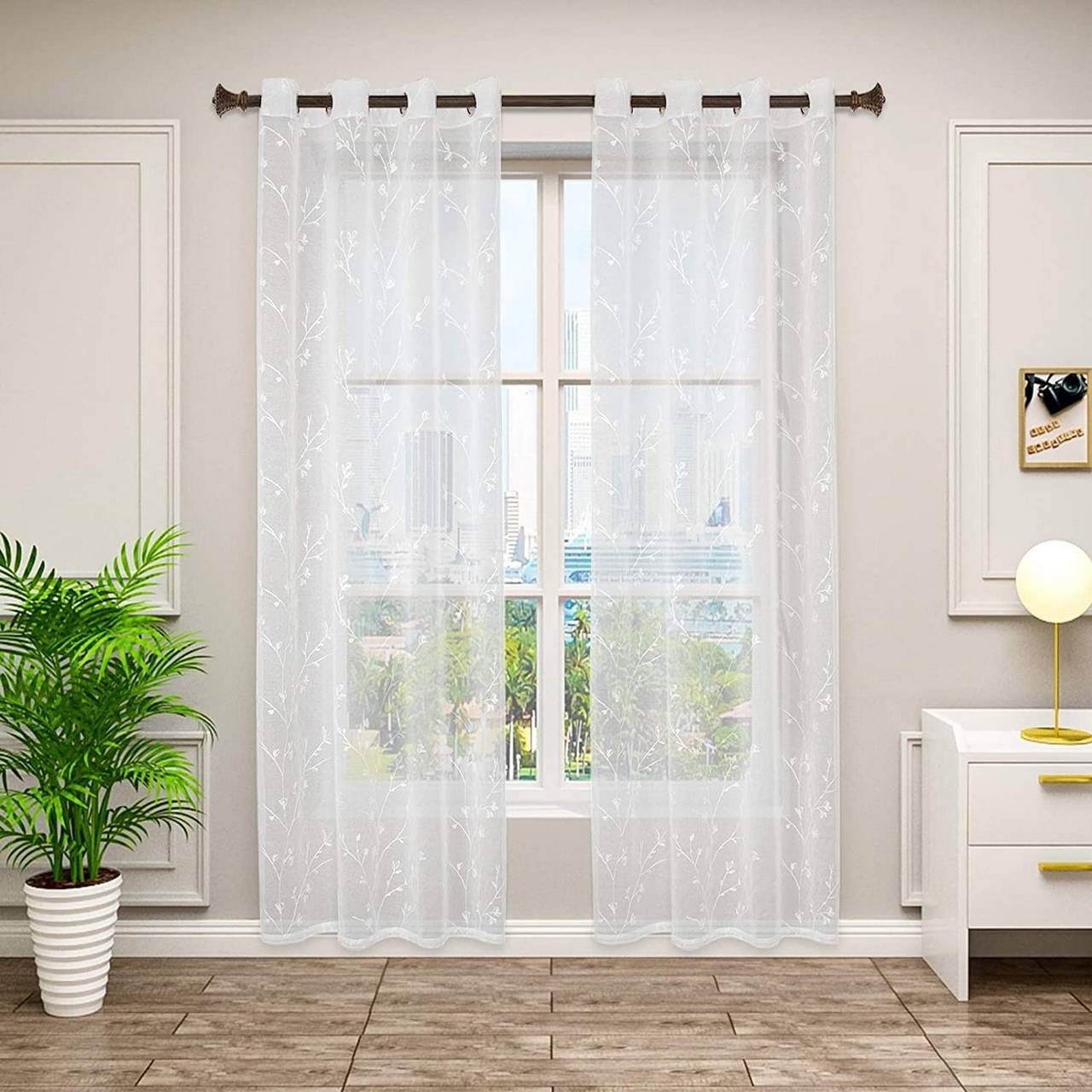 Woltu Gardine, (2 St), transparent Blumen günstig online kaufen