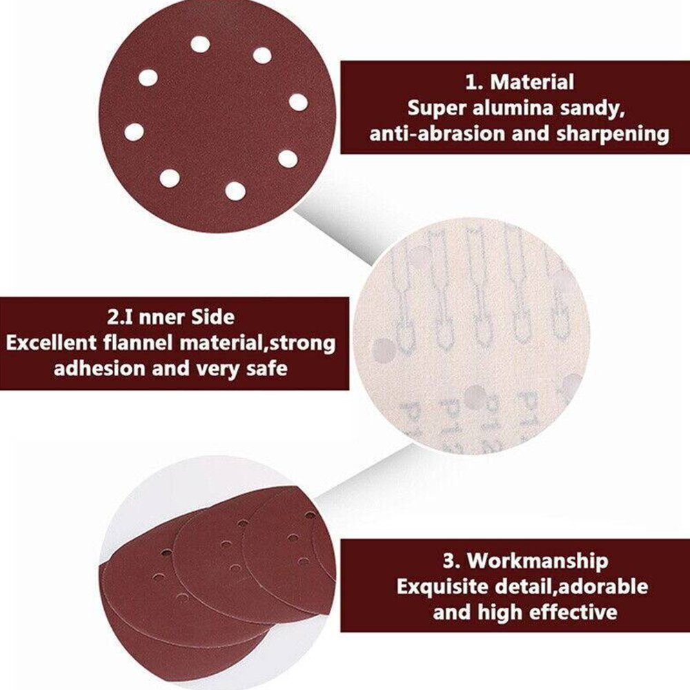 Ø (125 für 8-Loch Klett-Schleifscheiben, Schleifscheibe MDHAND mm 125 Exzenterschleifer St),