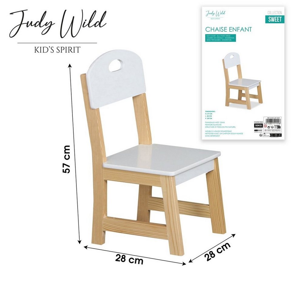 Judy Wild Kinderstuhl Kinderstuhl Kinder-Stuhl (max. Belastbarkeit: bis zu  50 kg), (B x T x H) 28 x 28 x 57 cm