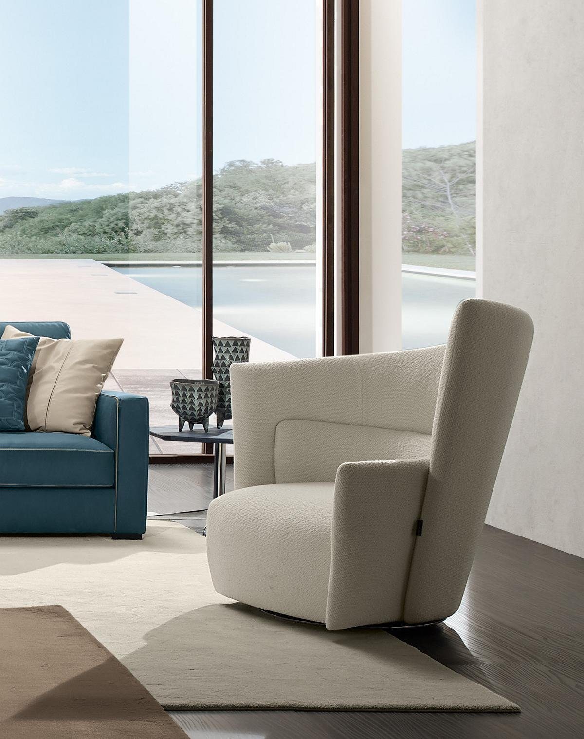 JVmoebel Sessel Sessel Sitz Modern Design Wohnzimmer Weiß Italienischer Stil Luxus (Sessel), Made in Europe | Einzelsessel