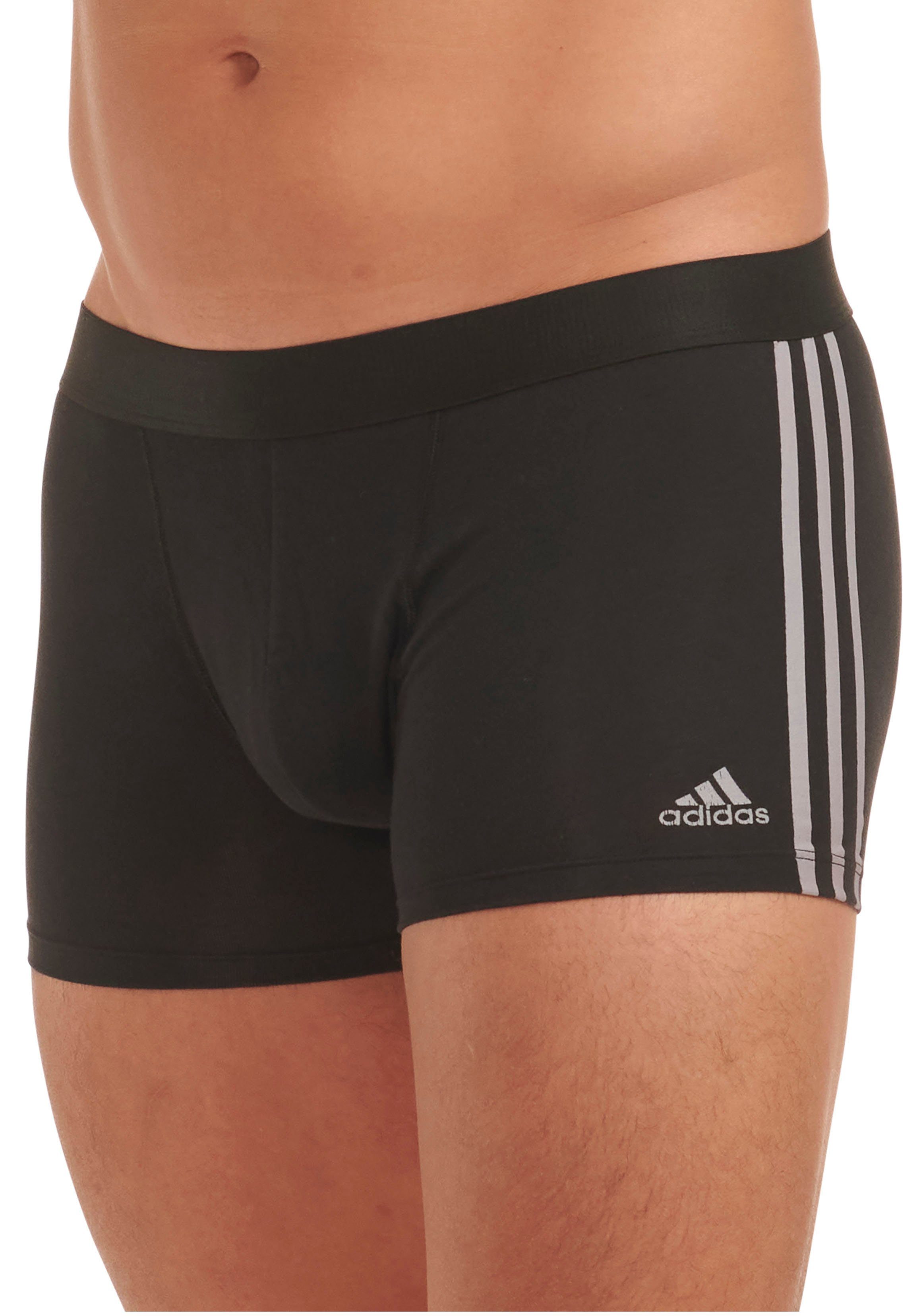 typischem 3-Streifen-Design Unterhose adidas (3er-Pack) Sportswear Boxer mit schwarz kontrastfarbigen