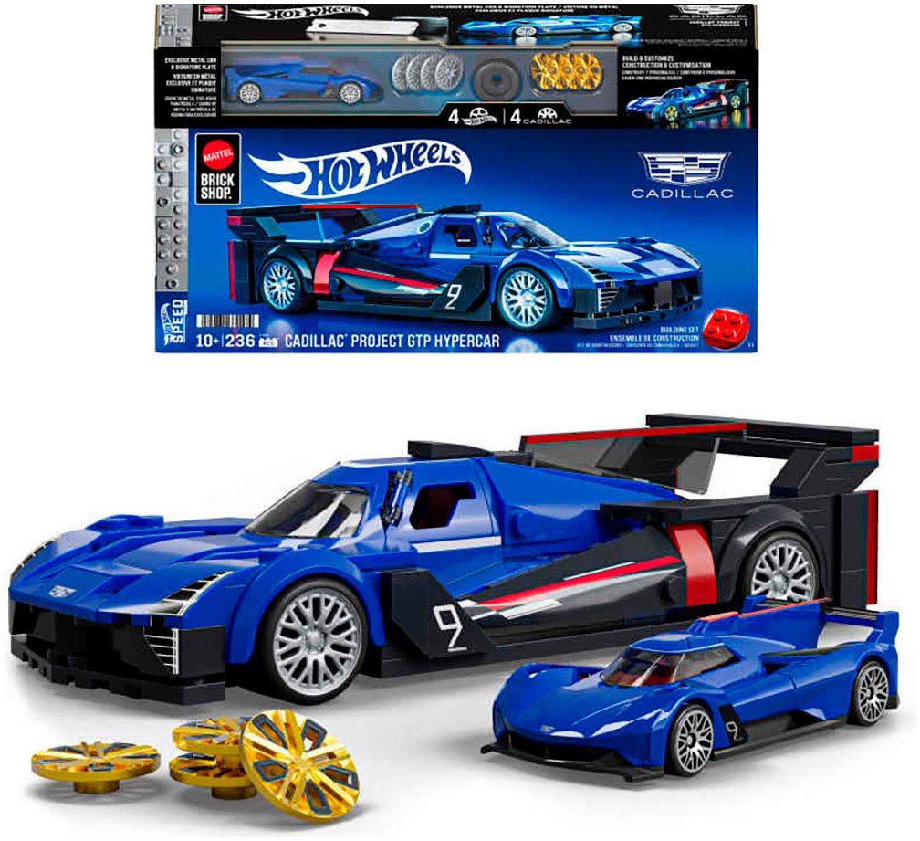 Mattel® Modellbausatz Mattel Brick Shop Hot Wheels, SPEED SERIES CADILLAC, Maßstab 1:32, (236-tlg)