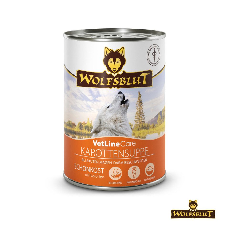 Wolfsblut Vetline Care Schonkost Nassfutter - Pferd, Huhn & Karottensuppe 6x395g Karottensuppe, Nassfutter für: Hunde