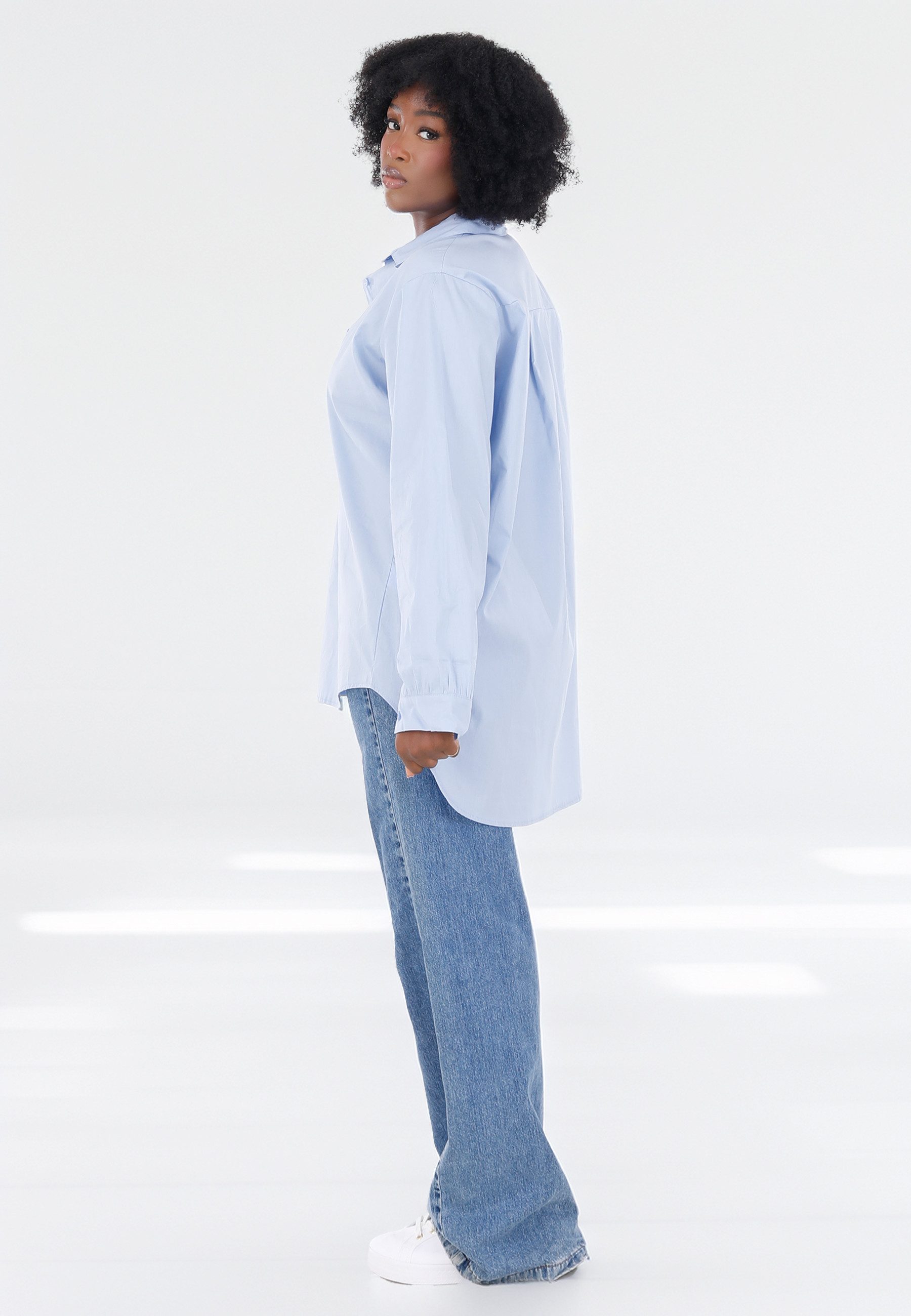 YC Fashion & Style Longbluse aus 100 % Baumwolle mit längerem Rückenteil in günstig online kaufen