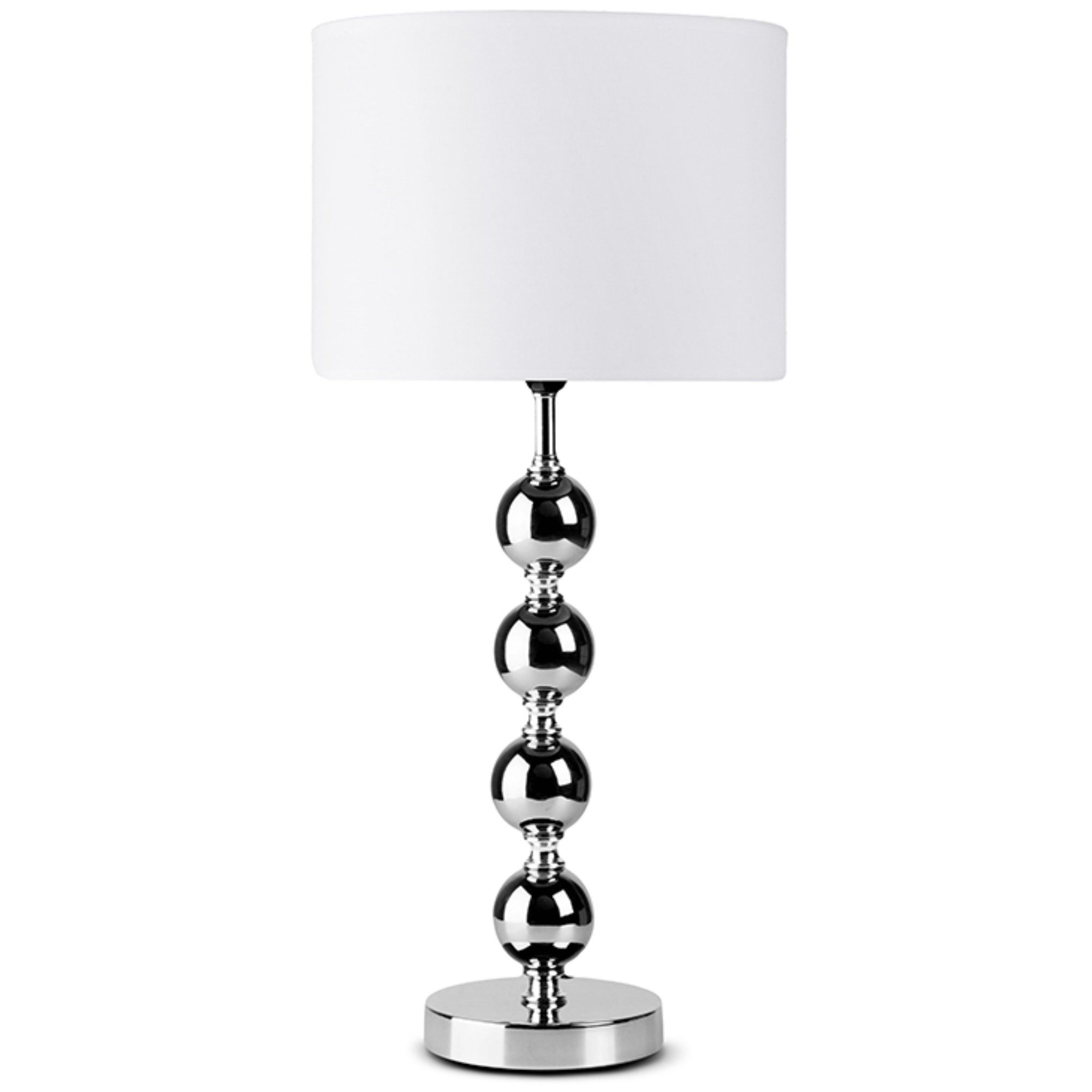 Konsimo Tischleuchte RASI Tischlampe Tischleuchte, ohne Leuchtmittel, elegante Lampe, ohne Leuchtmittel Silber / Weiß